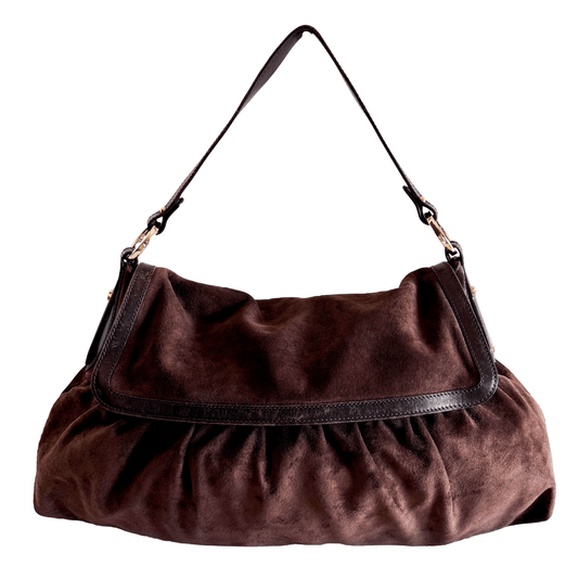 FENDI Brown Suede Chef Shoulder Bag, in , Sold by HIVE PRELOVED - Shoulder Bags, ,