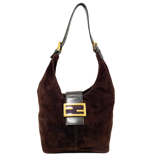 FENDI Brown Suede Hobo Bucket Shoulder Bag, in , Sold by HIVE PRELOVED - Shoulder Bags, ,