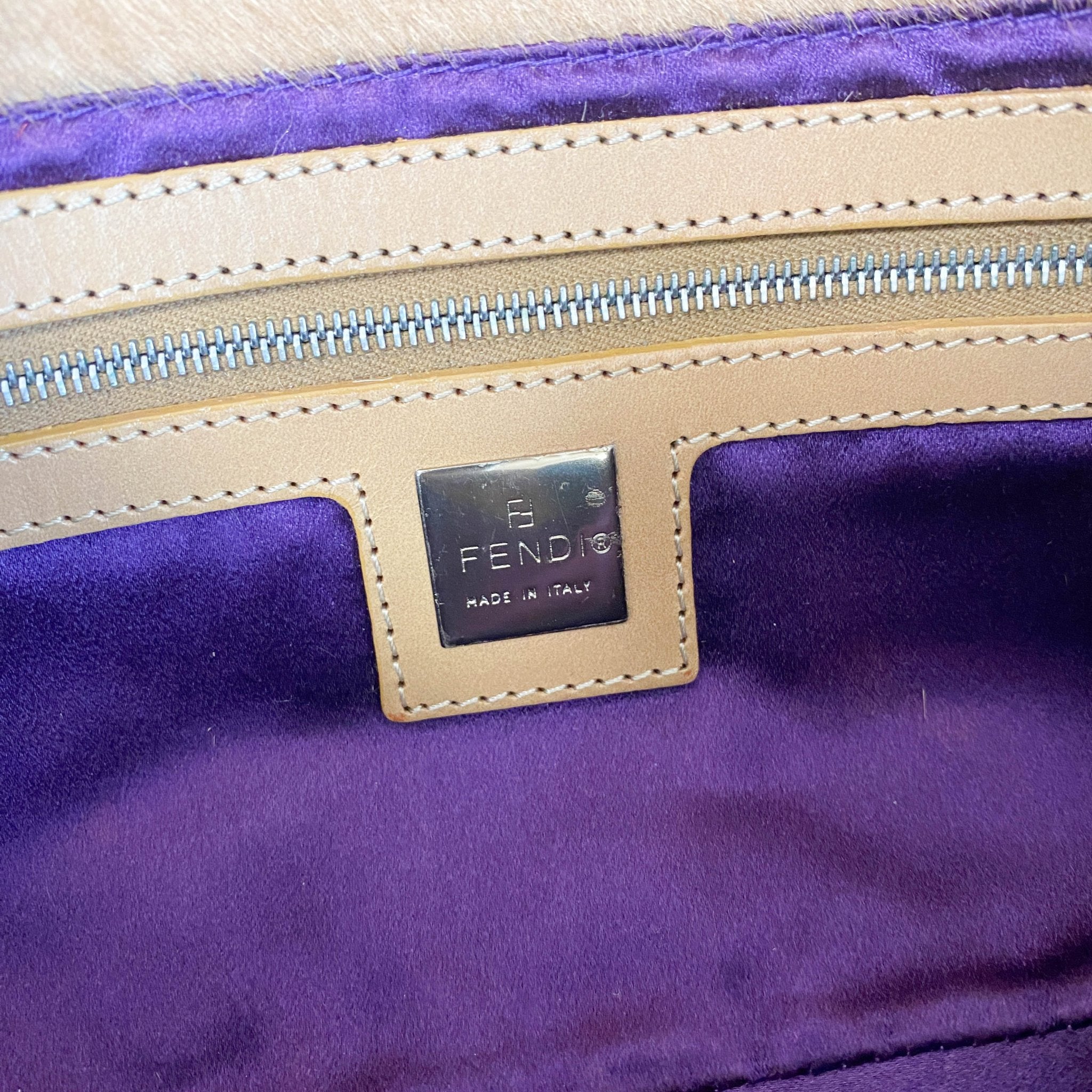 FENDI Color Block Patchwork Pony Hair Baguette Shoulder Bag, in , Sold by HIVE PRELOVED - Shoulder Bags, ,