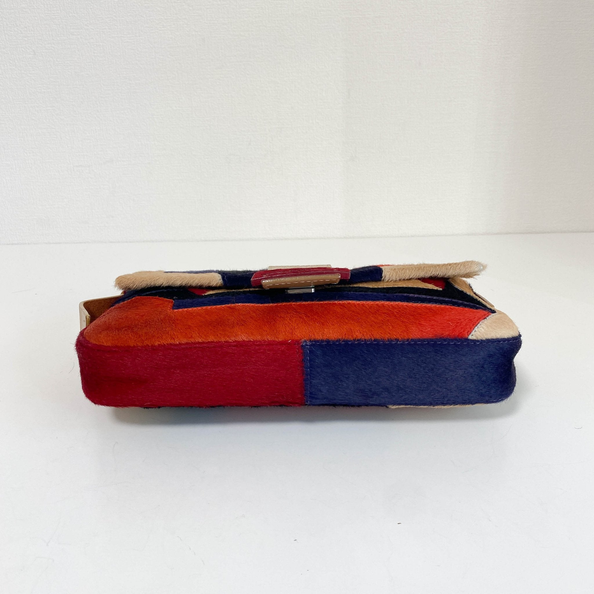 FENDI Color Block Patchwork Pony Hair Baguette Shoulder Bag, in , Sold by HIVE PRELOVED - Shoulder Bags, ,