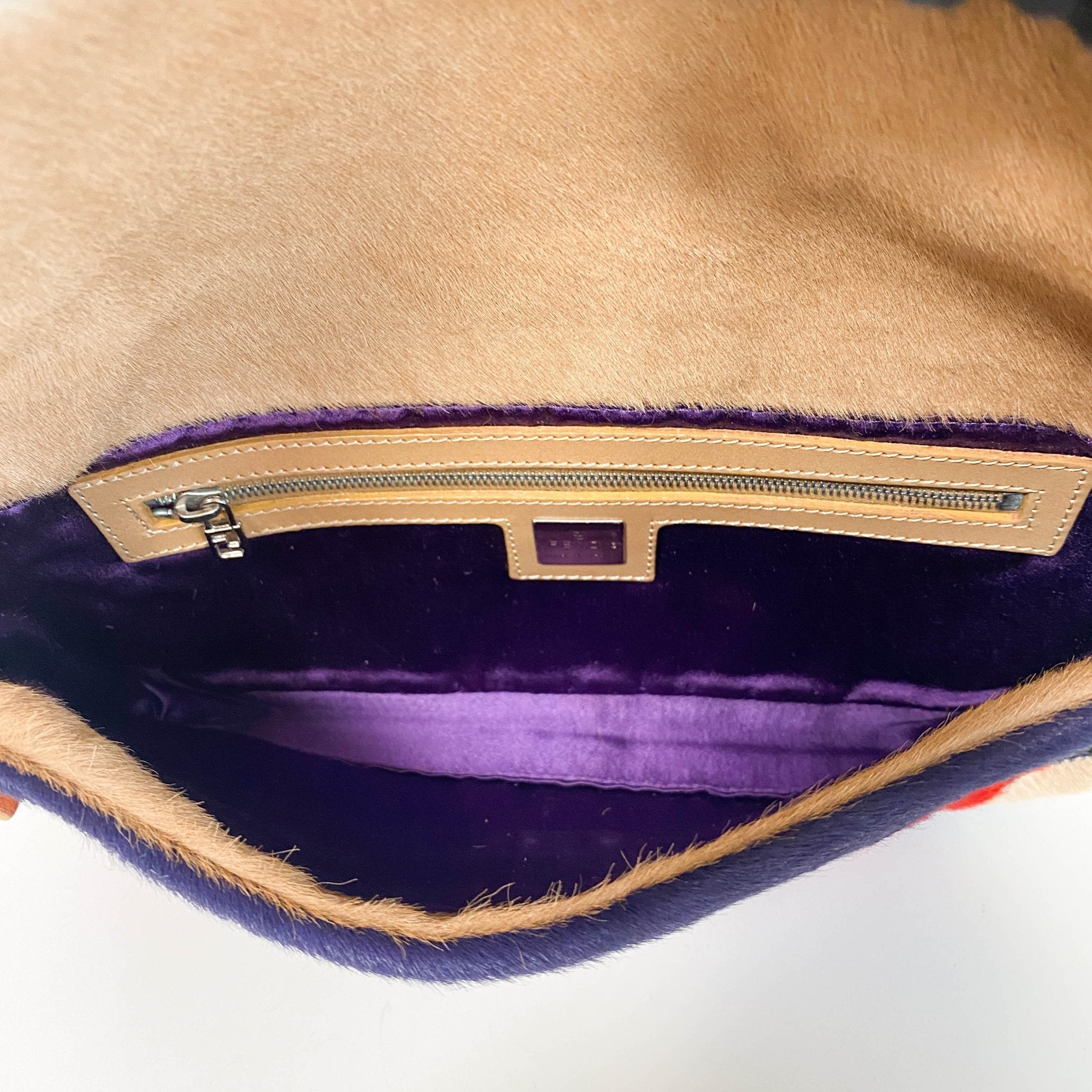 FENDI Color Block Patchwork Pony Hair Baguette Shoulder Bag, in , Sold by HIVE PRELOVED - Shoulder Bags, ,