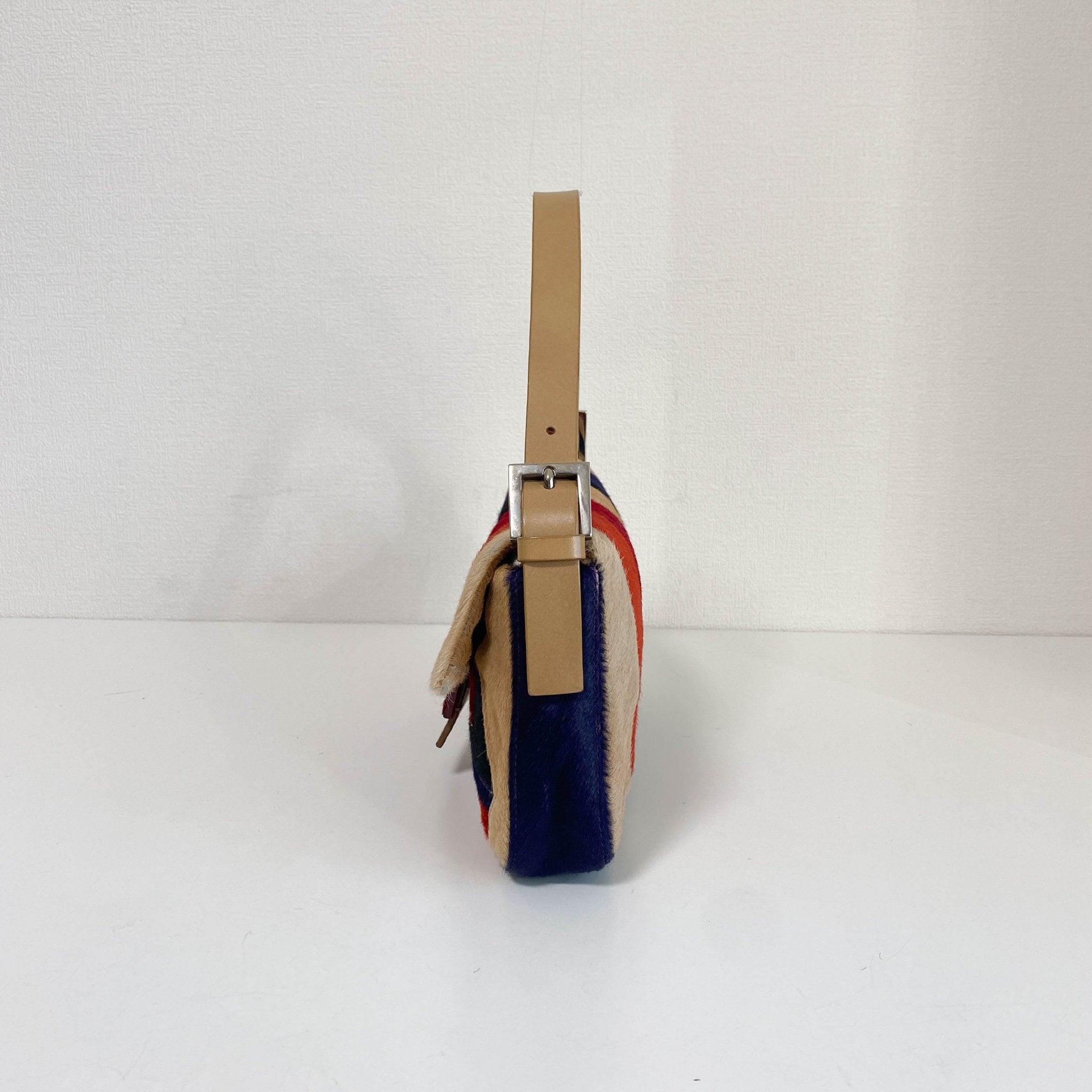 FENDI Color Block Patchwork Pony Hair Baguette Shoulder Bag, in , Sold by HIVE PRELOVED - Shoulder Bags, ,