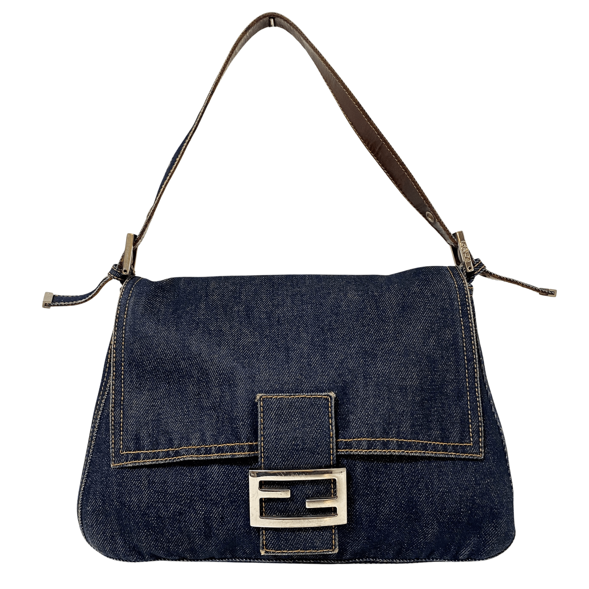 FENDI Denim Mamma Baguette Shoulder Bag, in , Sold by HIVE PRELOVED - Shoulder Bags, ,