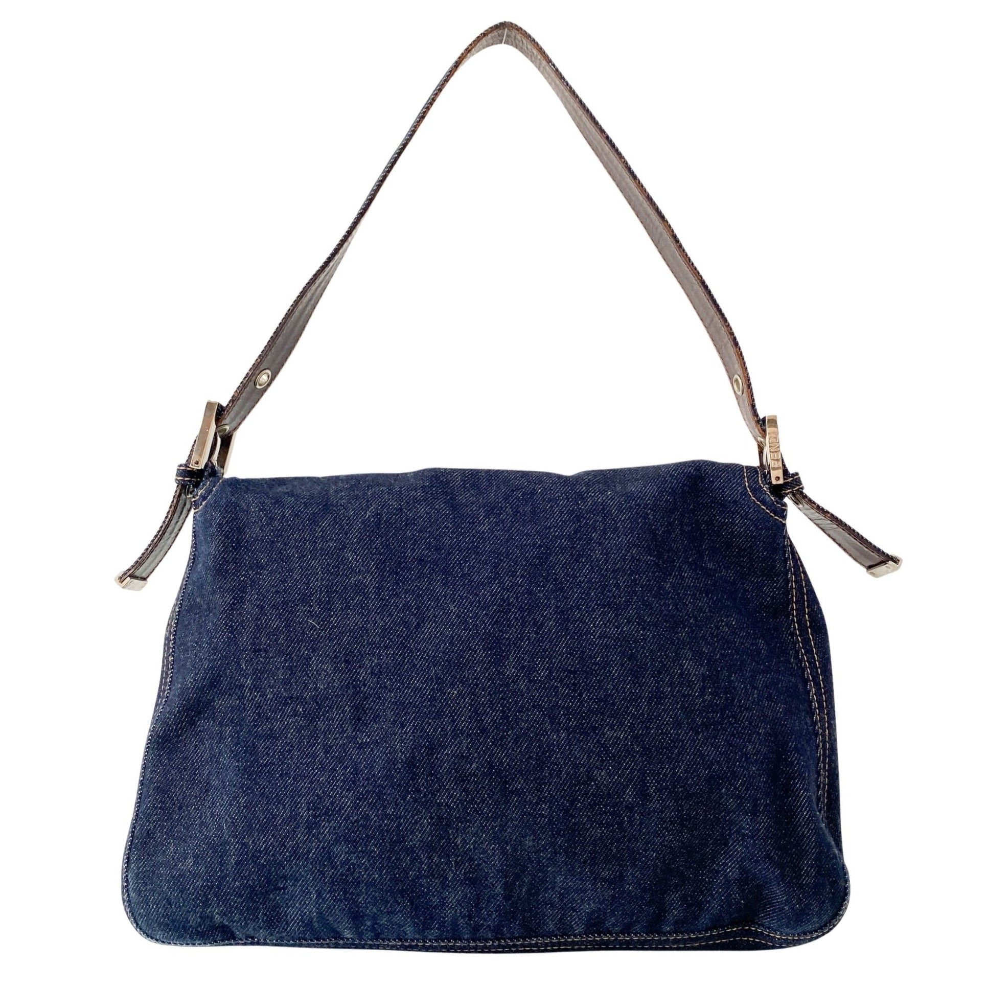 FENDI Denim Mamma Baguette Shoulder Bag, in , Sold by HIVE PRELOVED - Shoulder Bags, ,