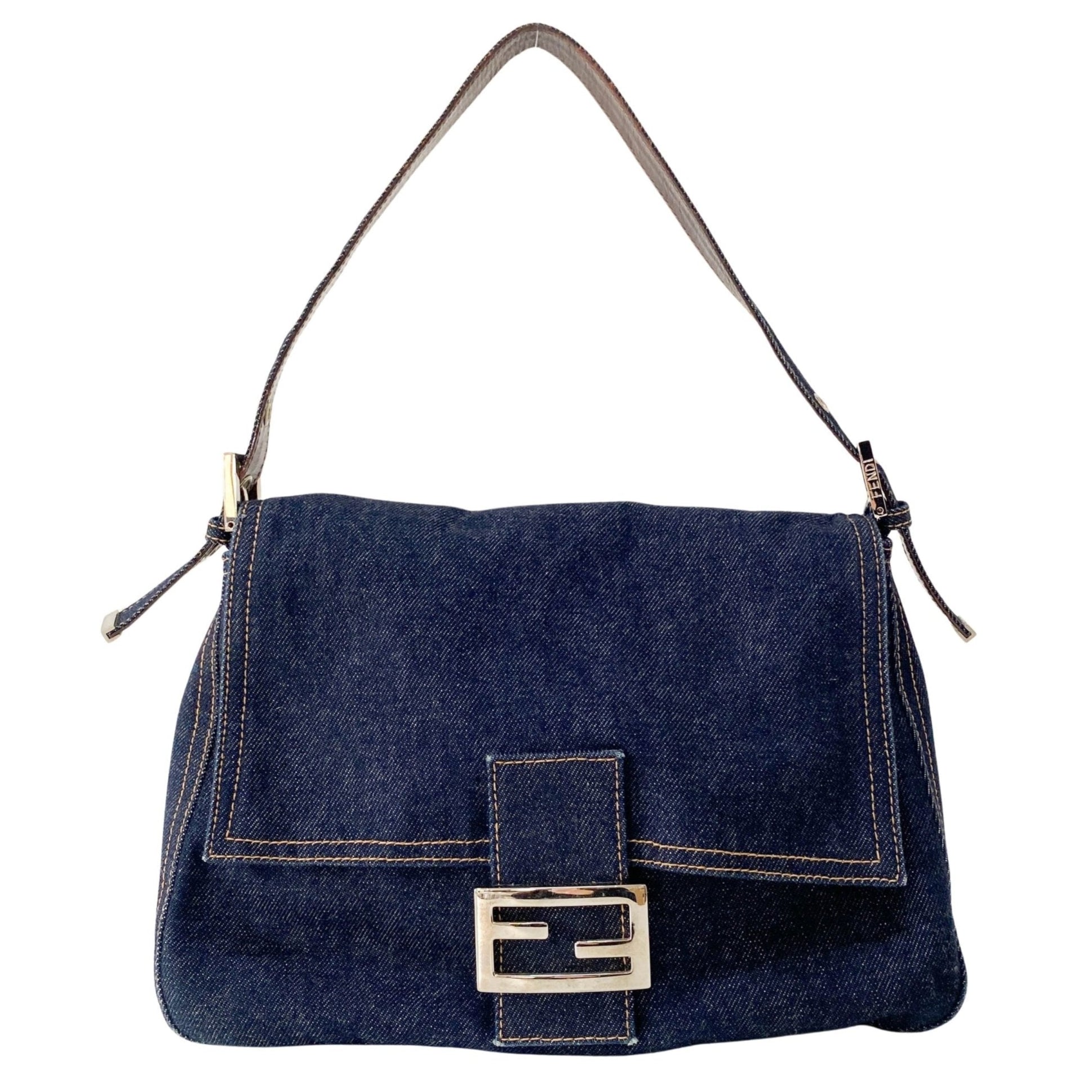 FENDI Denim Mamma Baguette Shoulder Bag, in , Sold by HIVE PRELOVED - Shoulder Bags, ,