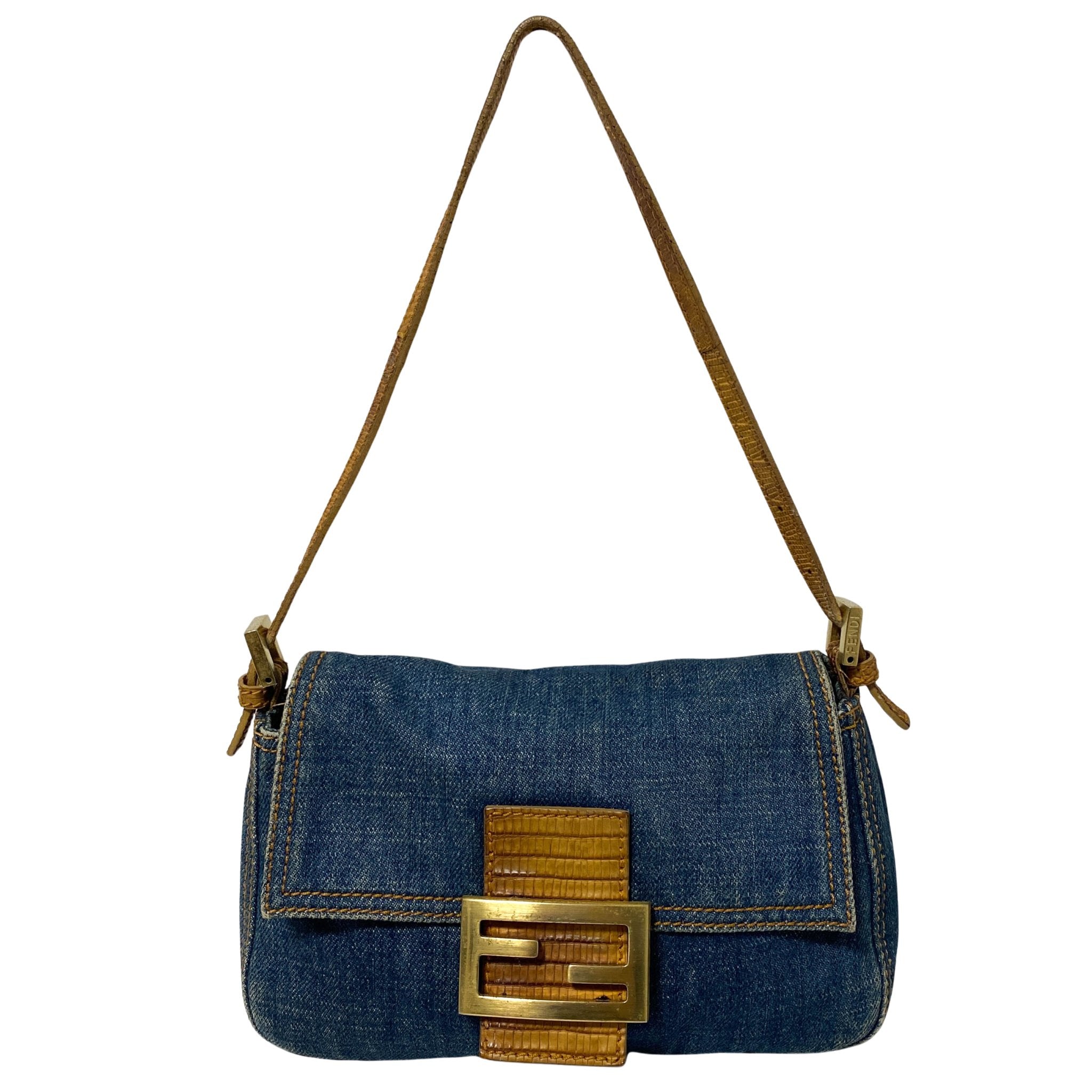 FENDI Denim Mini Mamma Baguette Shoulder Bag, in , Sold by HIVE PRELOVED - Shoulder Bags, ,