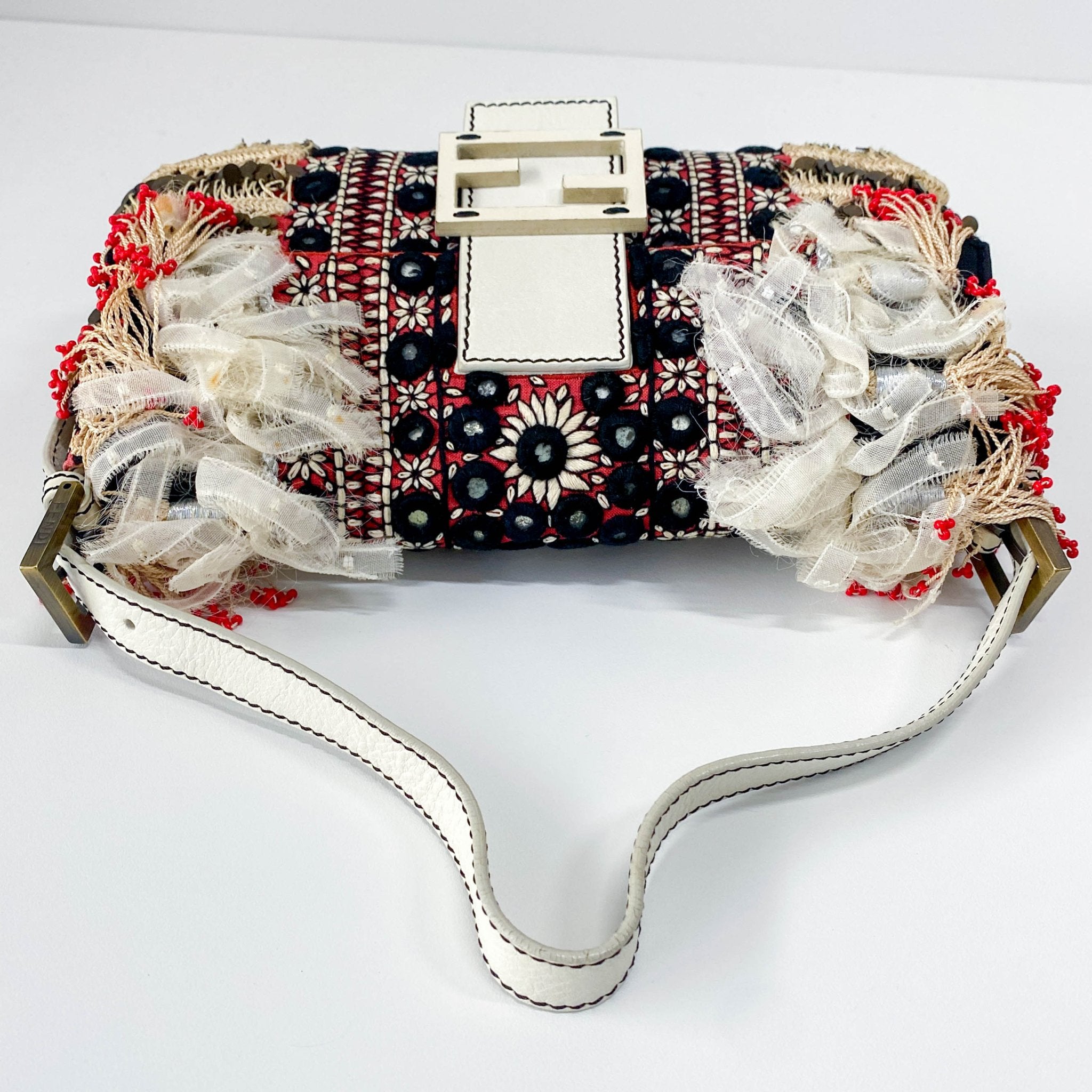 FENDI Embroidery and Ribbons Baguette Shoulder Bag, in , Sold by HIVE PRELOVED - Shoulder Bags, ,