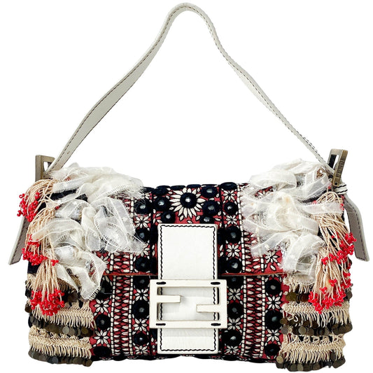 FENDI Embroidery and Ribbons Baguette Shoulder Bag, in , Sold by HIVE PRELOVED - Shoulder Bags, ,