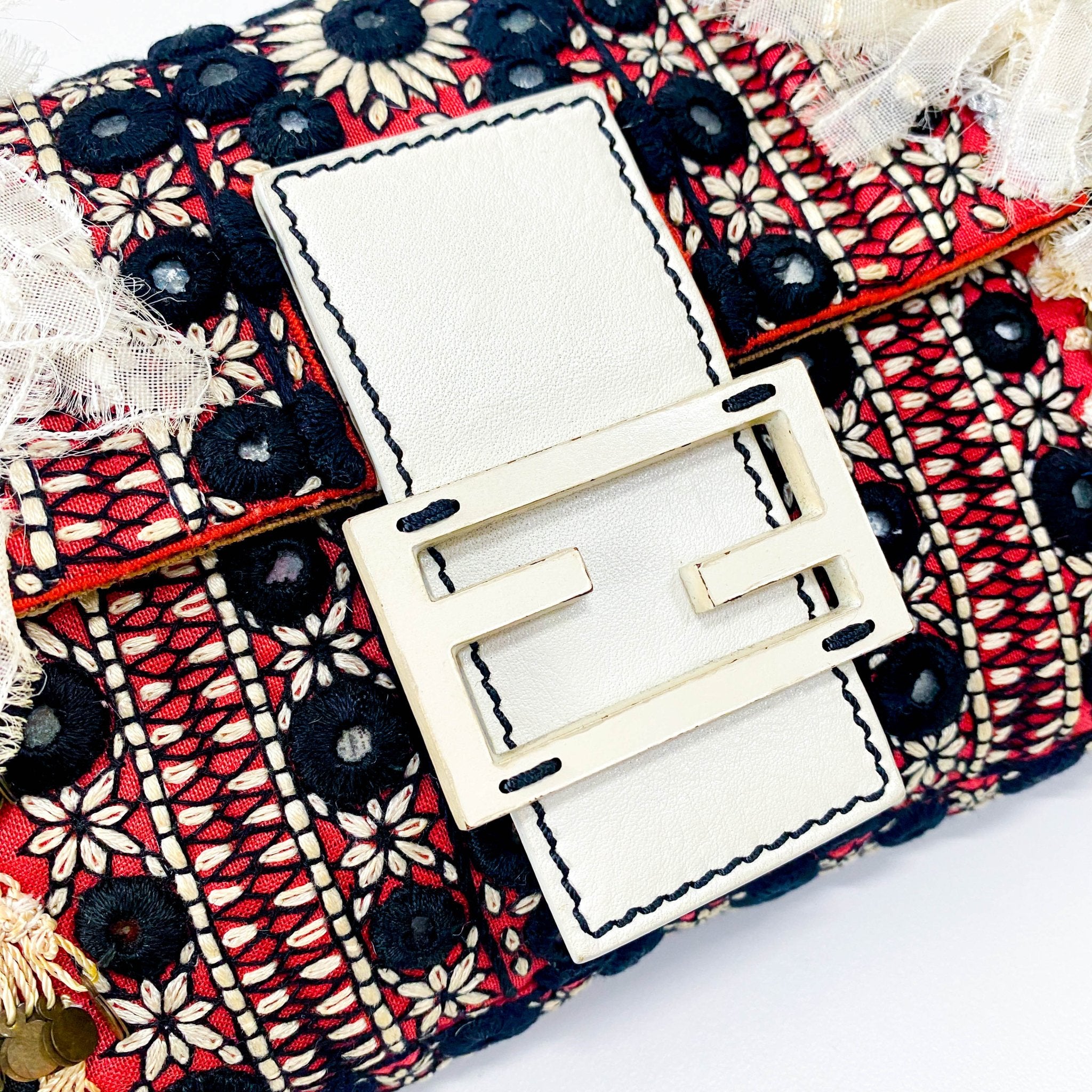 FENDI Embroidery and Ribbons Baguette Shoulder Bag, in , Sold by HIVE PRELOVED - Shoulder Bags, ,