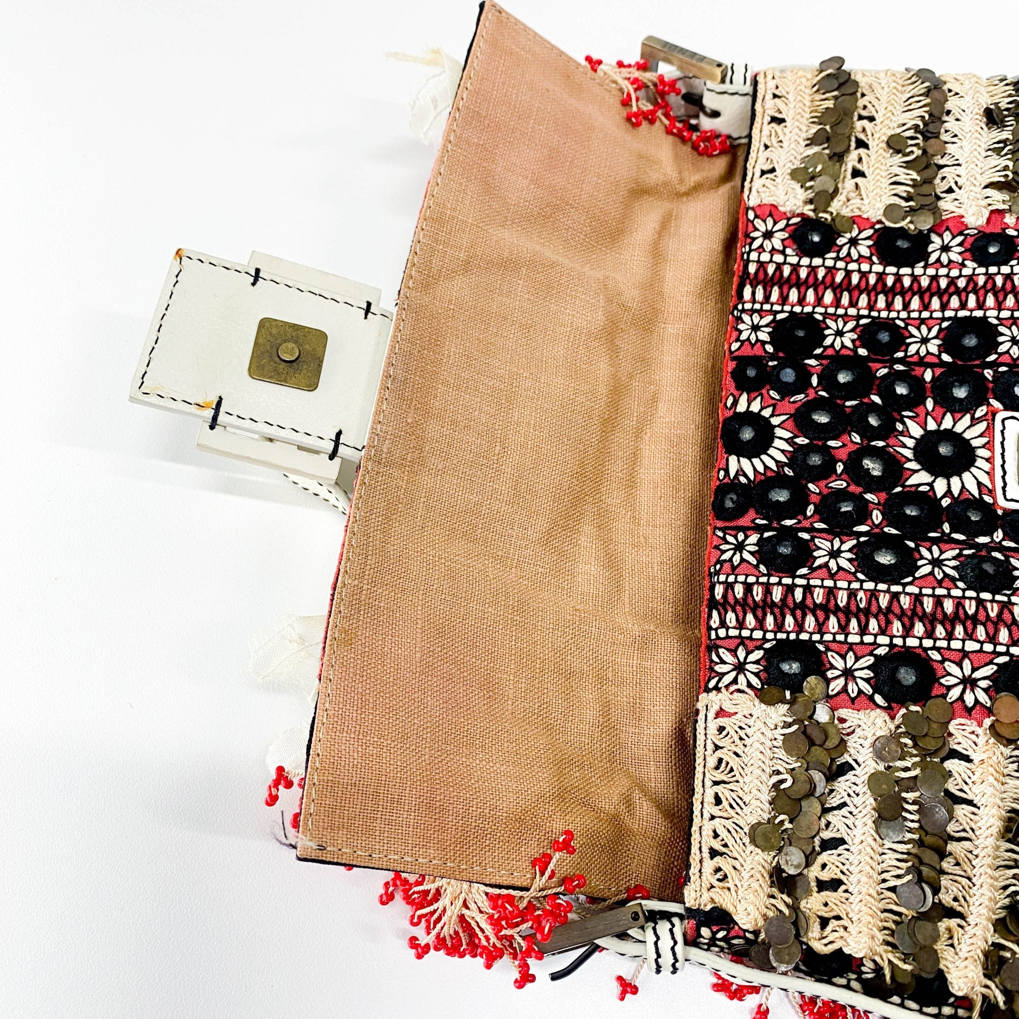 FENDI Embroidery and Ribbons Baguette Shoulder Bag, in , Sold by HIVE PRELOVED - Shoulder Bags, ,