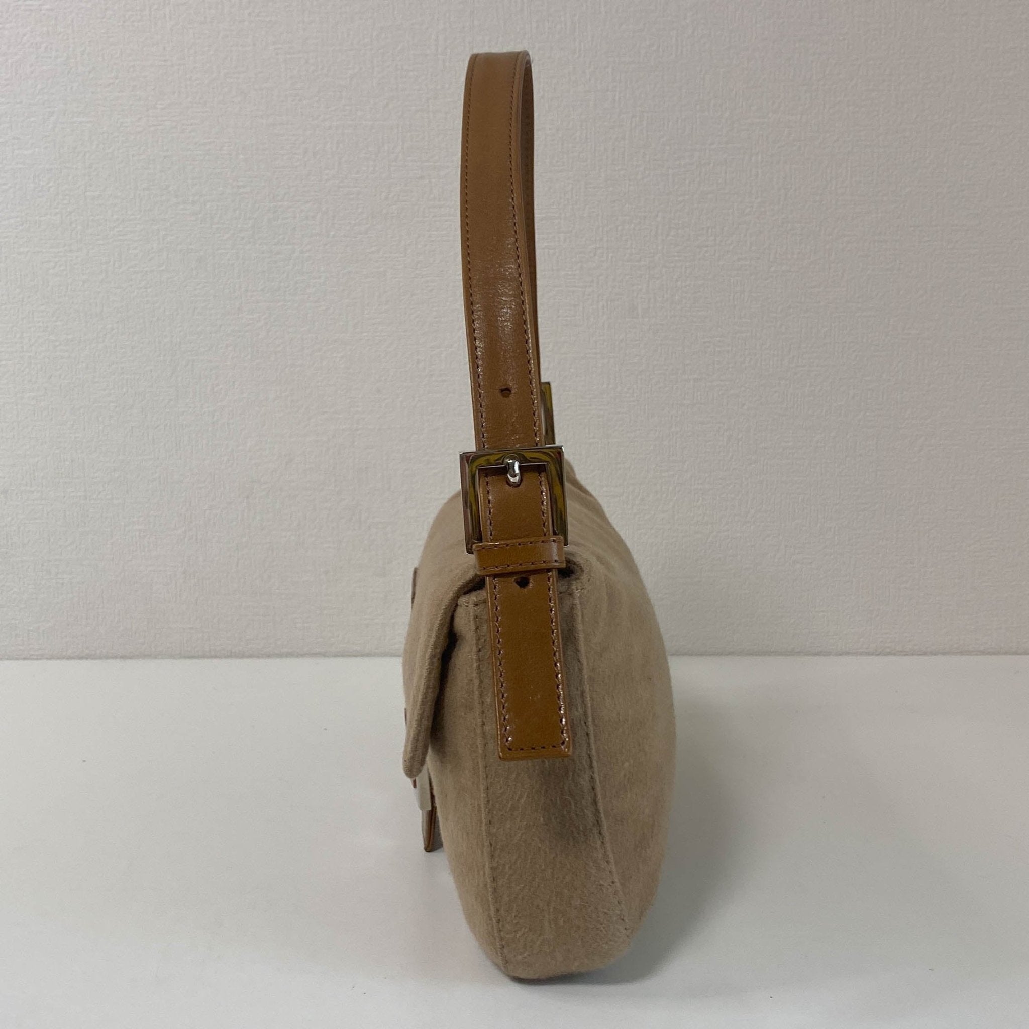 FENDI Fendi Baguette Beige Cashmere Rosé Buckle Detail Shoulder Bag, in , Sold by HIVE PRELOVED - Shoulder Bags, ,