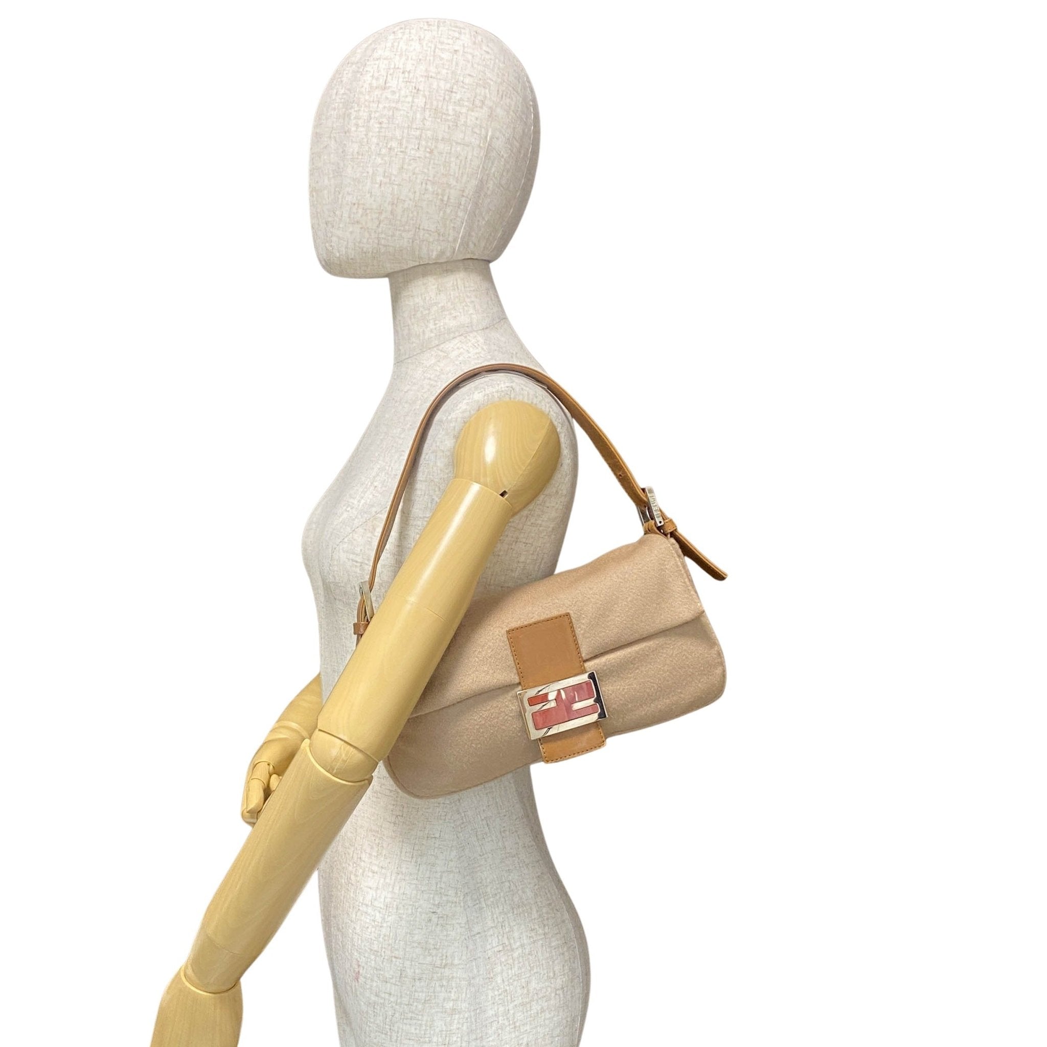 FENDI Fendi Baguette Beige Cashmere Rosé Buckle Detail Shoulder Bag, in , Sold by HIVE PRELOVED - Shoulder Bags, ,