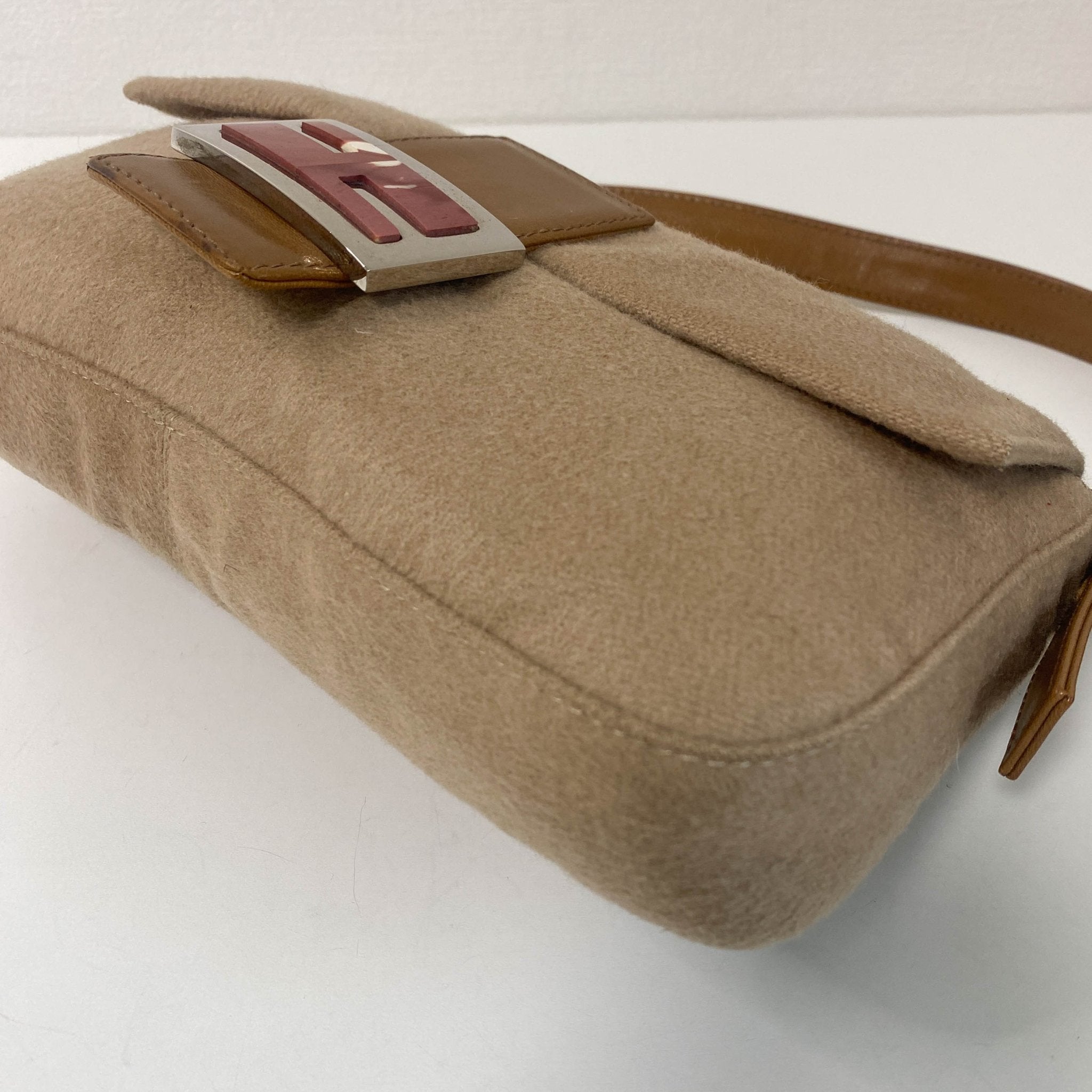 FENDI Fendi Baguette Beige Cashmere Rosé Buckle Detail Shoulder Bag, in , Sold by HIVE PRELOVED - Shoulder Bags, ,