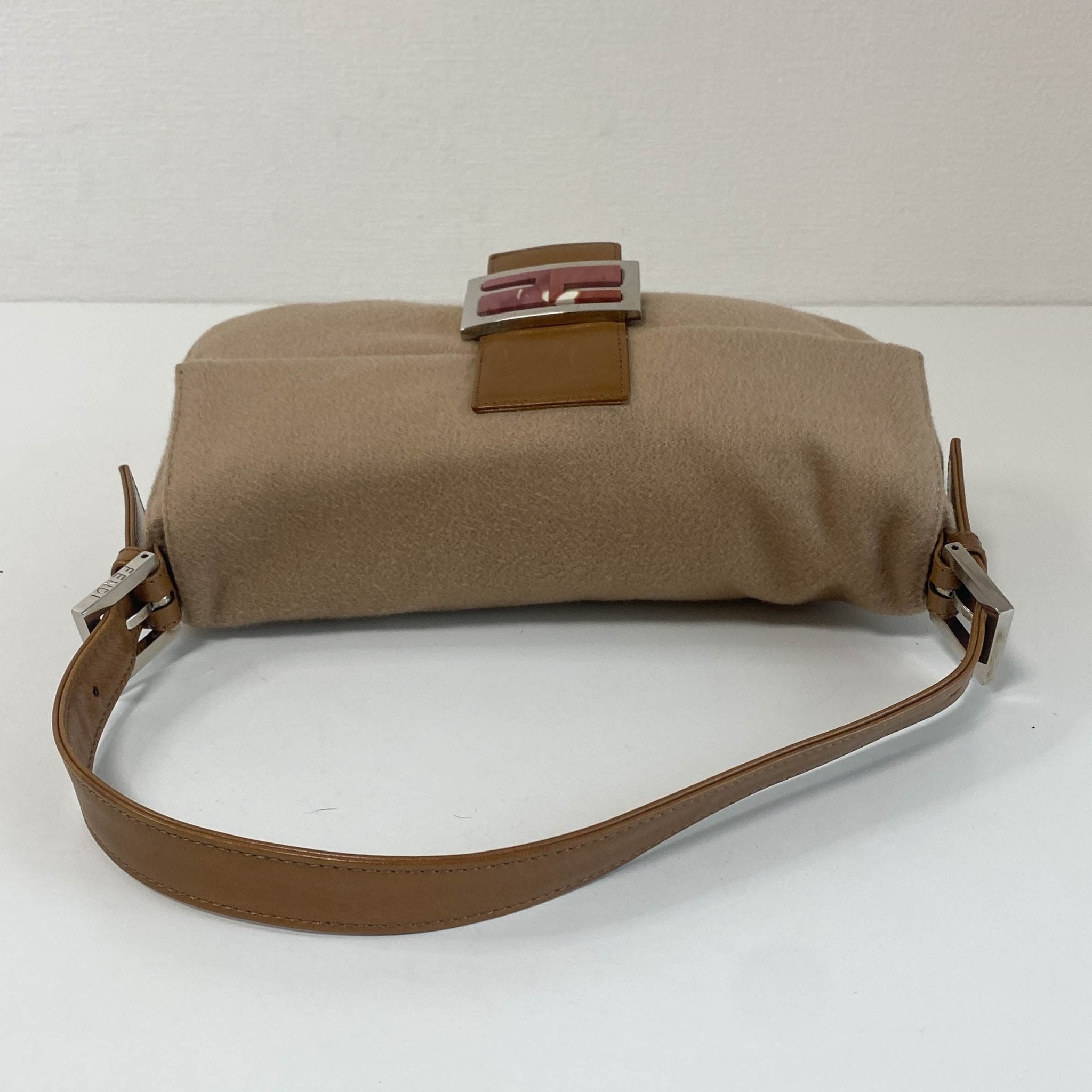 FENDI Fendi Baguette Beige Cashmere Rosé Buckle Detail Shoulder Bag, in , Sold by HIVE PRELOVED - Shoulder Bags, ,