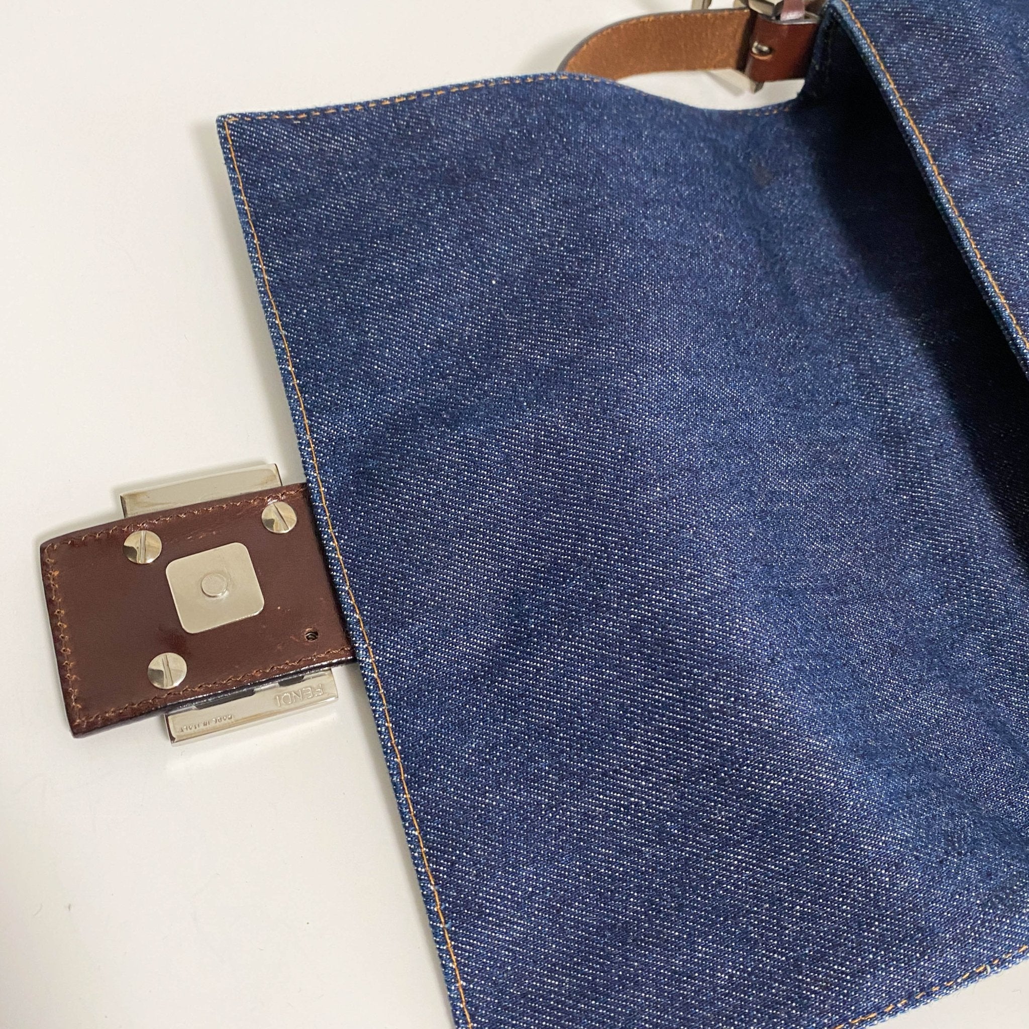 FENDI Fendi Mamma Baguette Shoulder Bag Blue Denim, in , Sold by HIVE PRELOVED - Shoulder Bags, ,