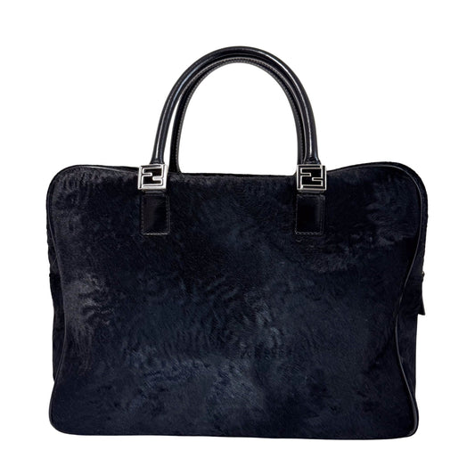 FENDI Fendi Office Bag Black Pony Hair, in , Sold by HIVE PRELOVED - Handle Bags, ,
