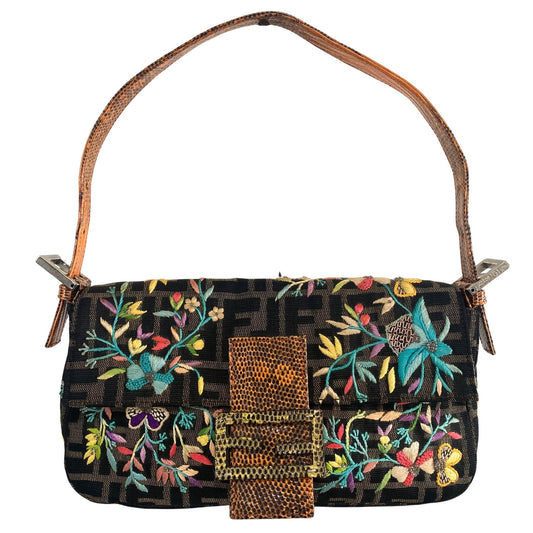 FENDI Fendi Zucca Embroidered Baguette Exotic Leather, in , Sold by HIVE PRELOVED - Shoulder Bags, ,