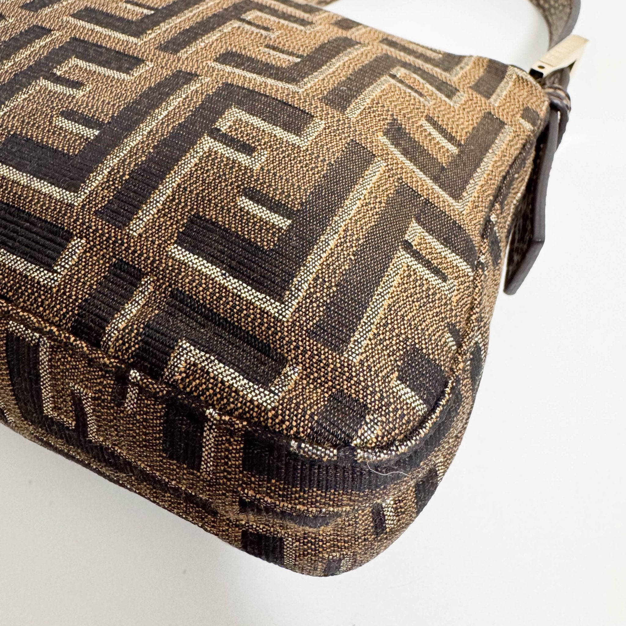 FENDI FF Brown / Gold Baguette Rhinestone Hardware, in , Sold by HIVE PRELOVED - Shoulder Bags, ,