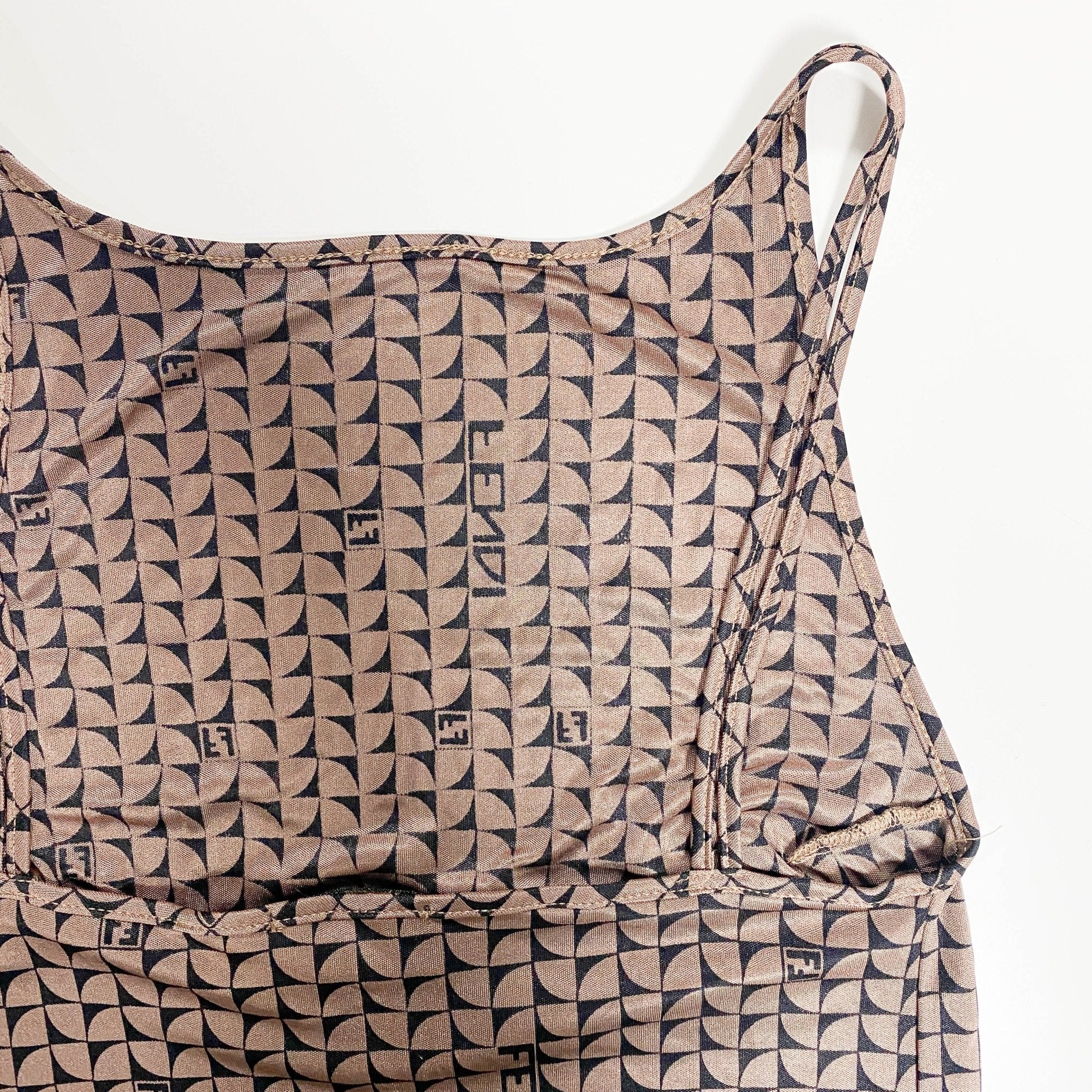 FENDI FF Brown Strap Dress, in , Sold by HIVE PRELOVED - Dresses, ,
