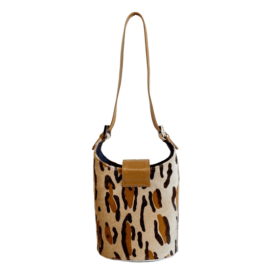 FENDI FF Logo Leopard Print Pony Hair Mini Bucket Bag, in , Sold by HIVE PRELOVED - Shoulder Bags, ,