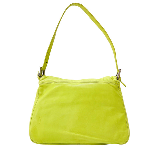 FENDI Green Nappa Leather Mamma Baguette Shoulder Bag, in , Sold by HIVE PRELOVED - Shoulder Bags, ,