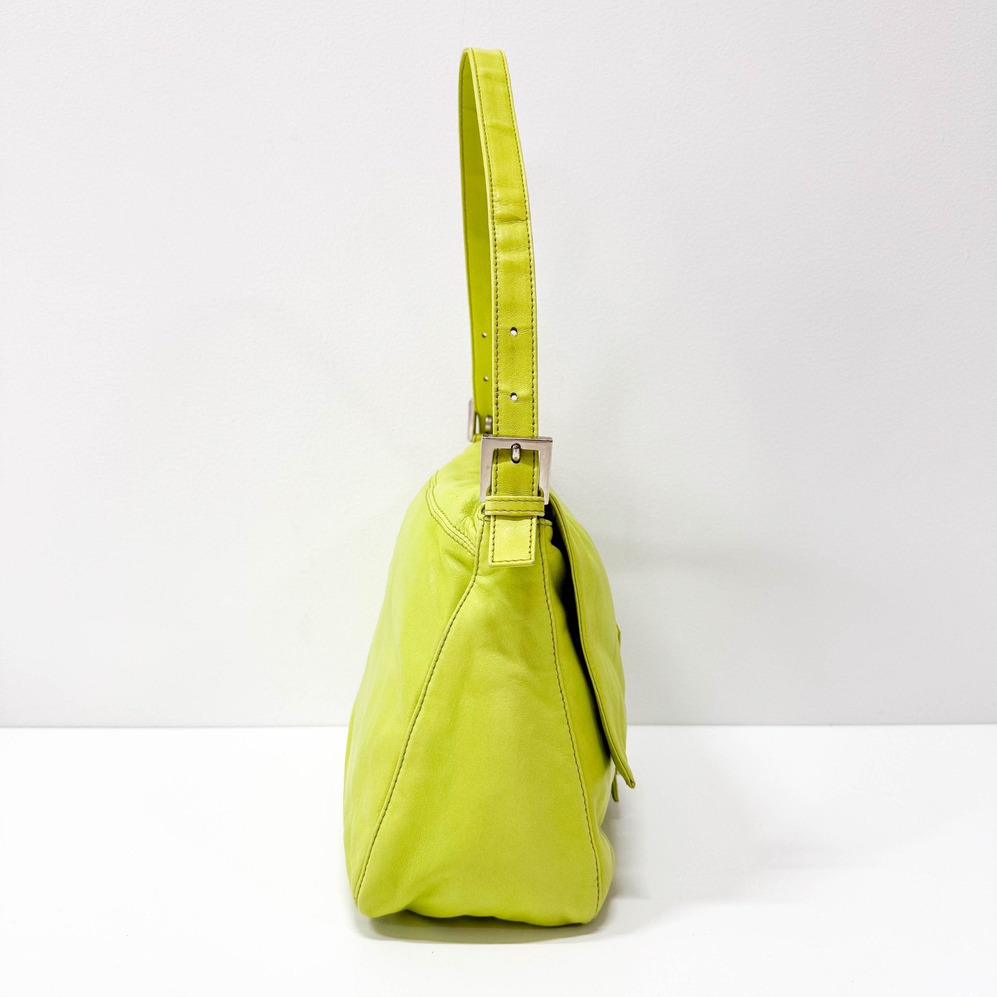 FENDI Green Nappa Leather Mamma Baguette Shoulder Bag, in , Sold by HIVE PRELOVED - Shoulder Bags, ,