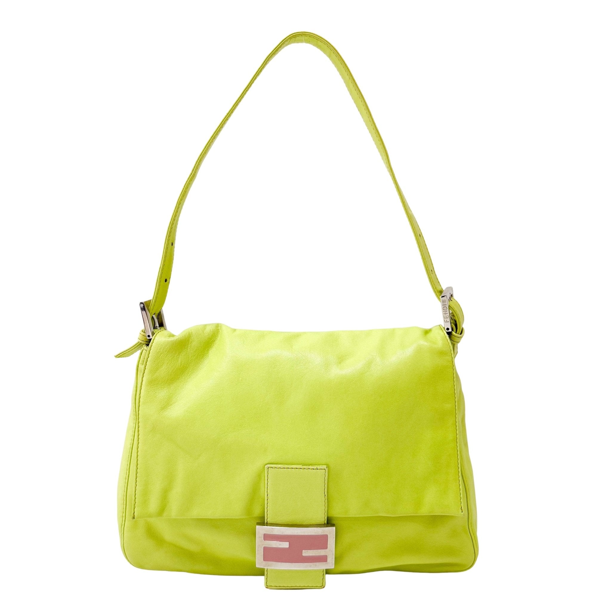 FENDI Green Nappa Leather Mamma Baguette Shoulder Bag, in , Sold by HIVE PRELOVED - Shoulder Bags, ,