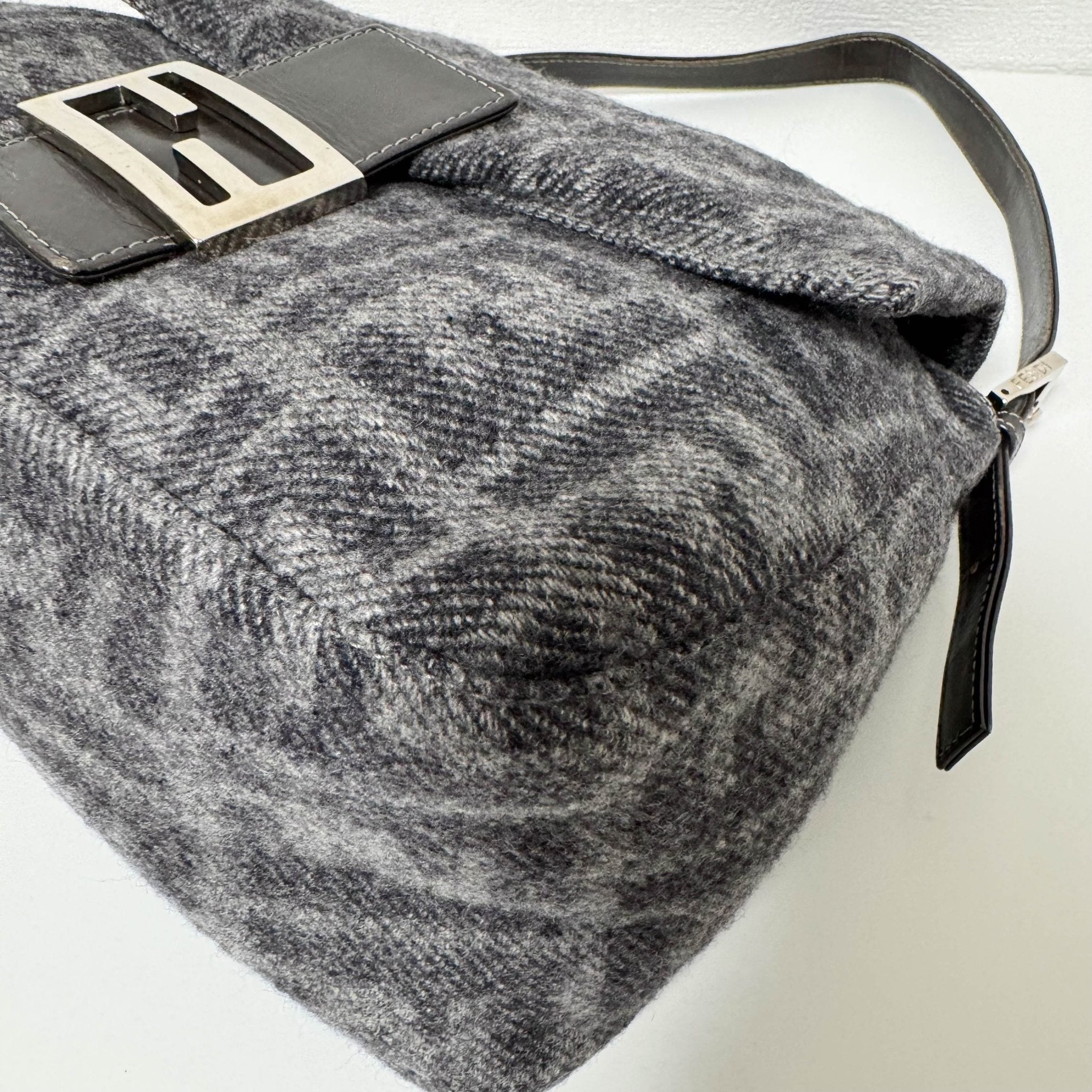 FENDI Grey Wool Mamma Baguette Shoulder Bag, in , Sold by HIVE PRELOVED - Shoulder Bags, ,