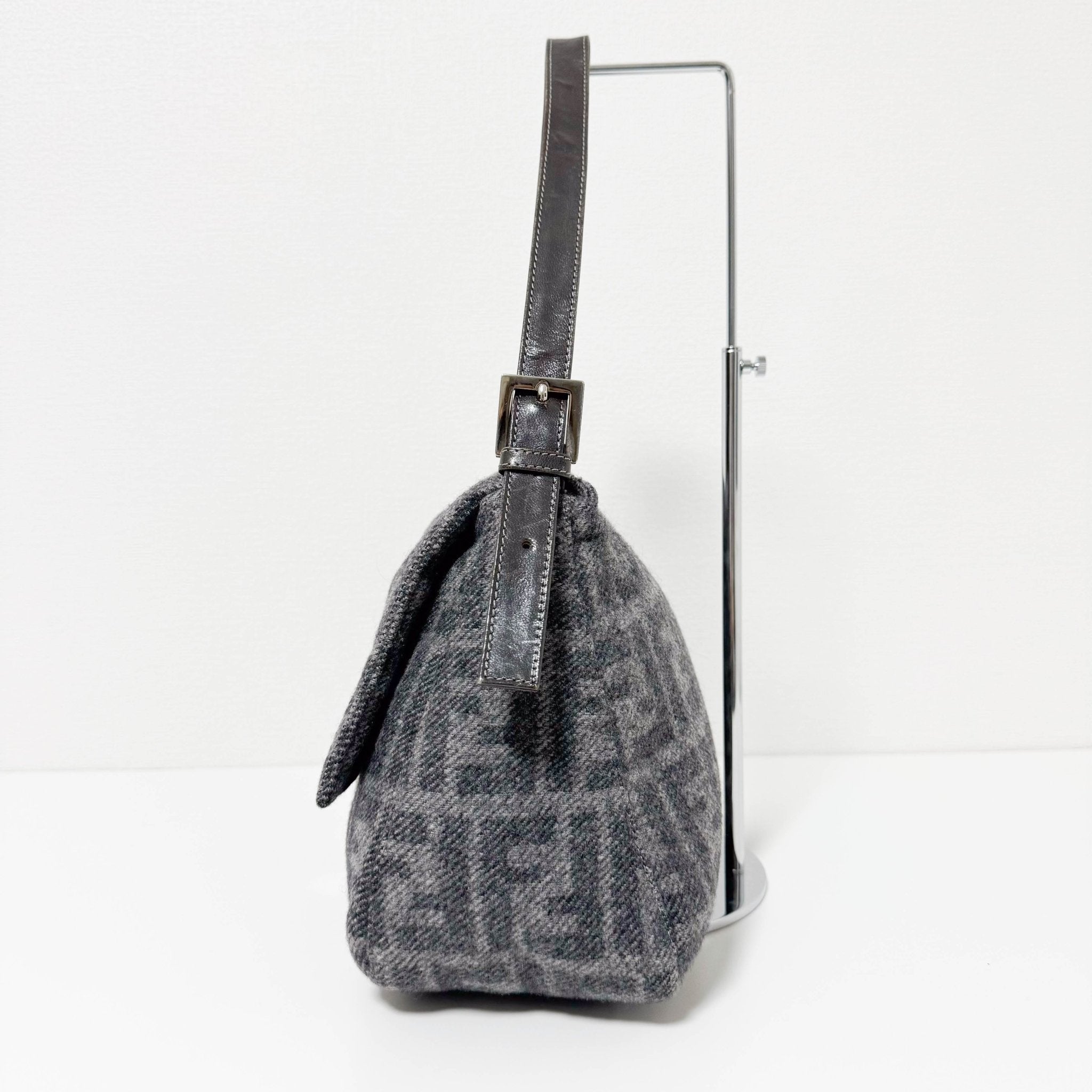 FENDI Grey Wool Mamma Baguette Shoulder Bag, in , Sold by HIVE PRELOVED - Shoulder Bags, ,
