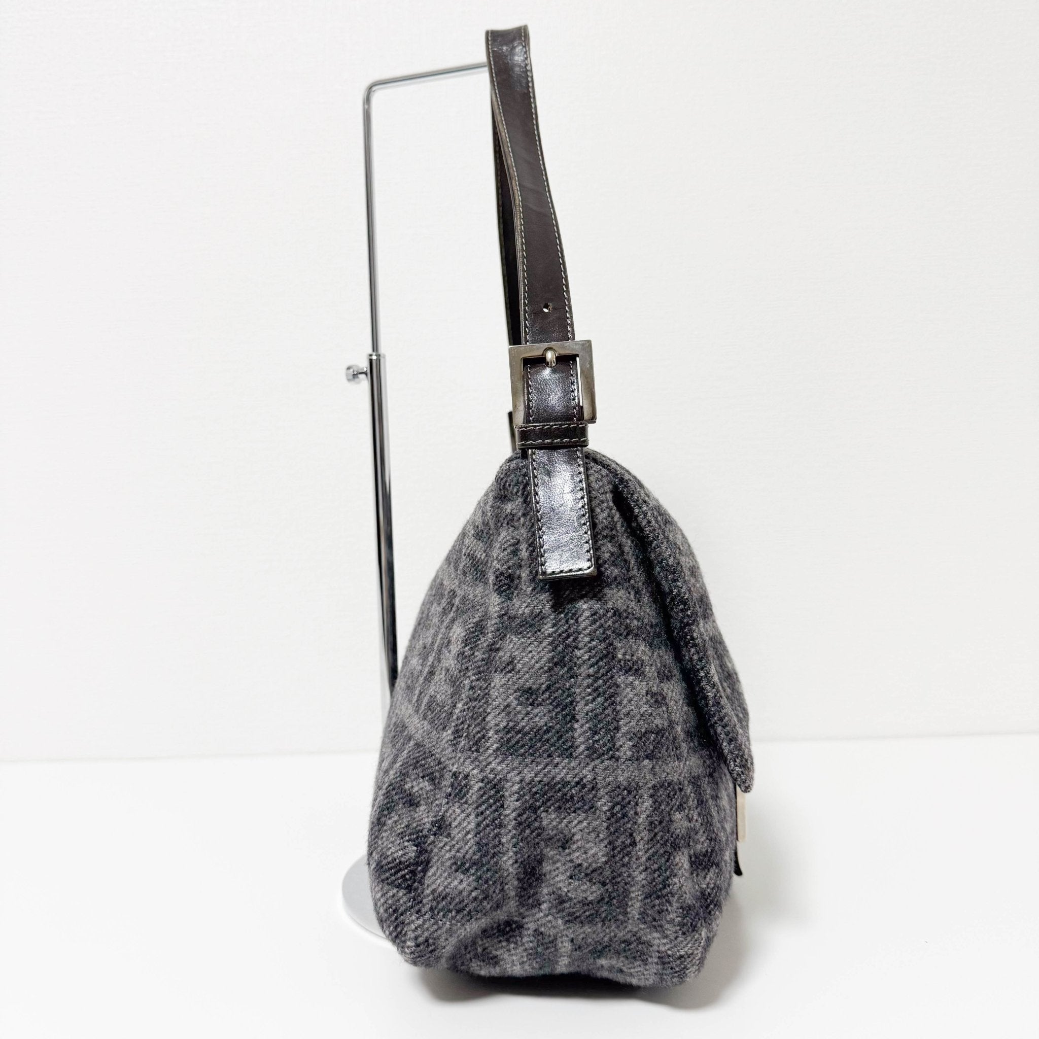 FENDI Grey Wool Mamma Baguette Shoulder Bag, in , Sold by HIVE PRELOVED - Shoulder Bags, ,