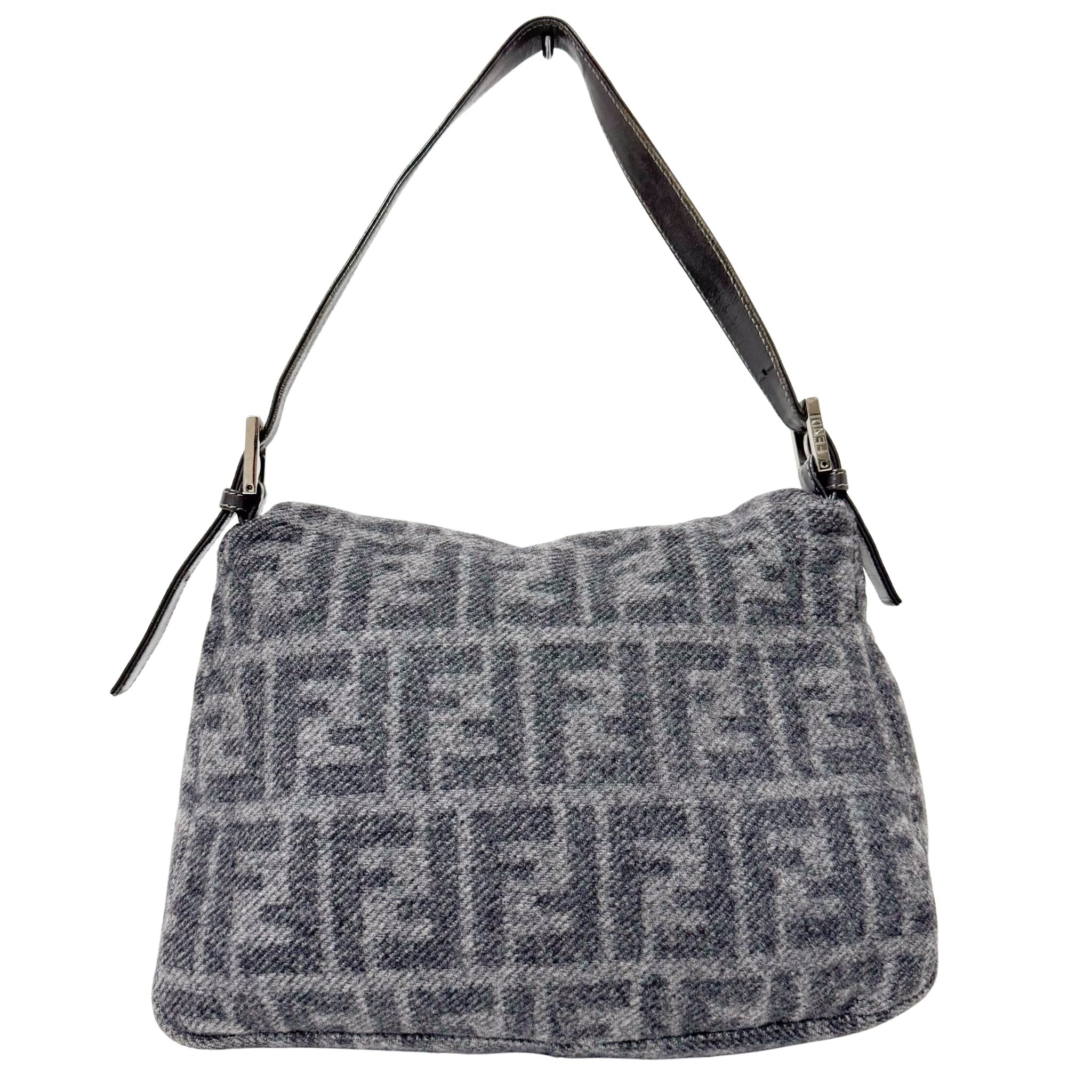 FENDI Grey Wool Mamma Baguette Shoulder Bag, in , Sold by HIVE PRELOVED - Shoulder Bags, ,
