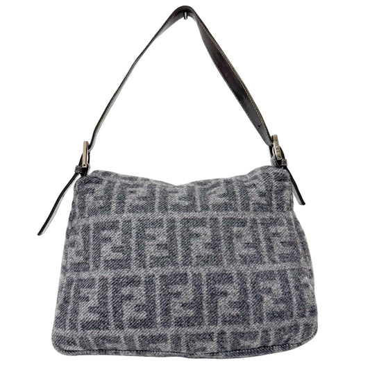 FENDI Grey Wool Mamma Baguette Shoulder Bag, in , Sold by HIVE PRELOVED - Shoulder Bags, ,