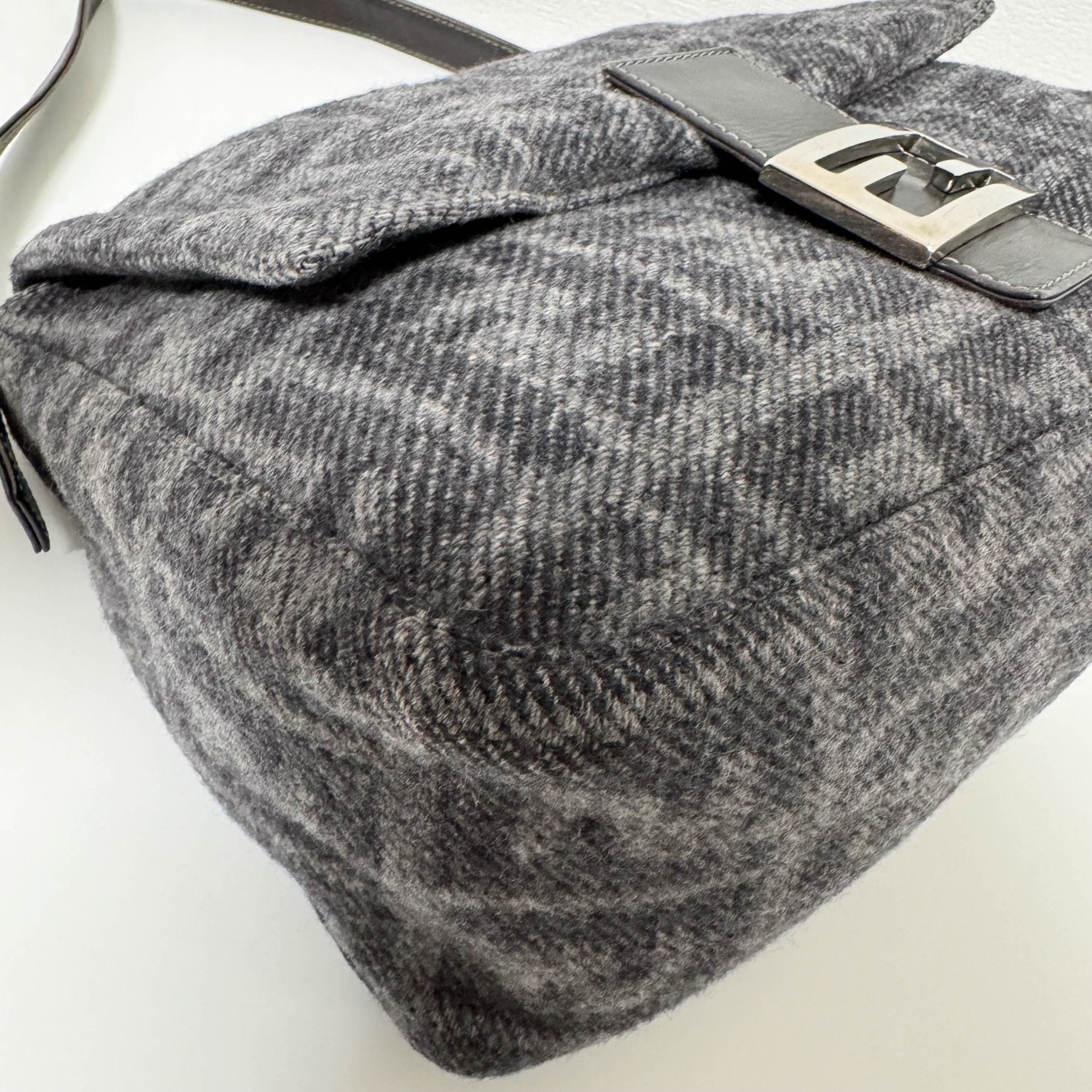 FENDI Grey Wool Mamma Baguette Shoulder Bag, in , Sold by HIVE PRELOVED - Shoulder Bags, ,