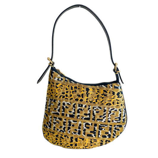 FENDI Leopard Design Canvas Shoulder Bag, in , Sold by HIVE PRELOVED - Shoulder Bags, ,