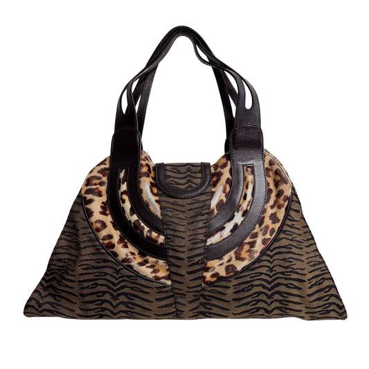 FENDI Leopard Pony Hair and Canvas Shoulder Bag, in , Sold by HIVE PRELOVED - Shoulder Bags, ,