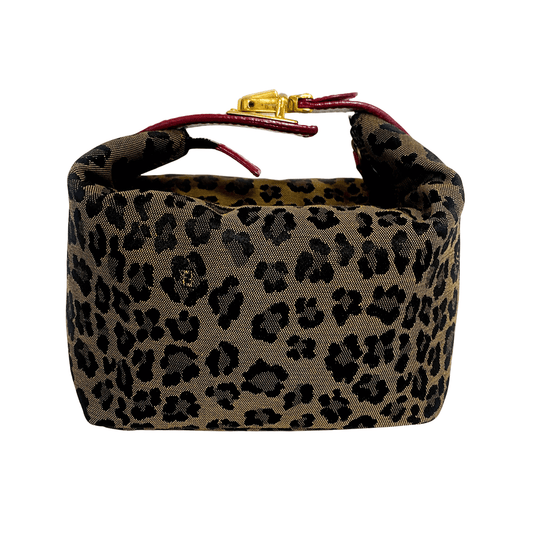 FENDI Leopard Print Canvas / Red Leather Mini Pouch Bag, in , Sold by HIVE PRELOVED - Handle Bags, Mini bags,