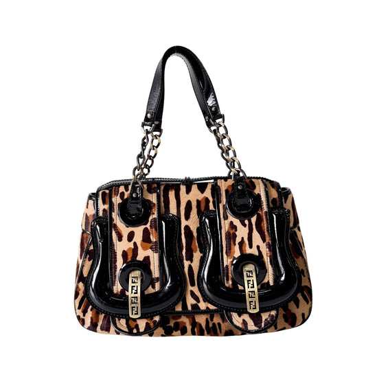 FENDI Leopard Print Double Buckle Flap Shoulder Bag, in , Sold by HIVE PRELOVED - Handle Bags, ,