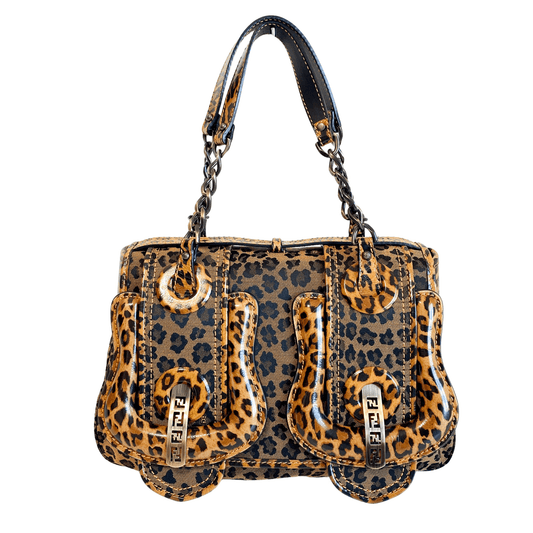 FENDI Leopard Print Double Buckle Flap Shoulder Bag, in , Sold by HIVE PRELOVED - Shoulder Bags, ,