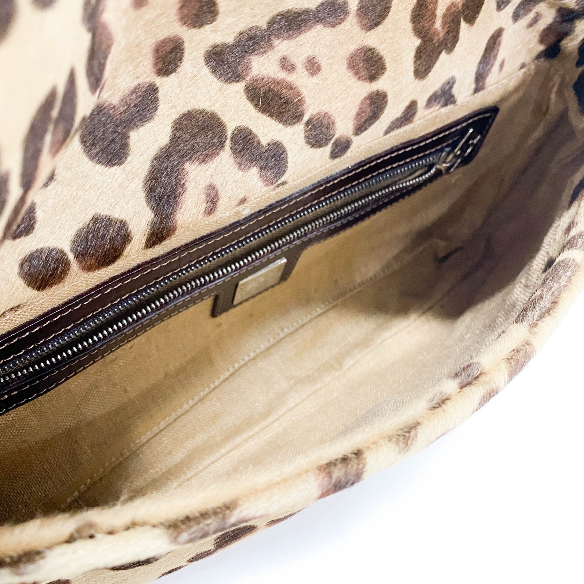 FENDI Leopard Print Pony Hair & Brown Leather Buckle Baguette Shoulder Bag, in , Sold by HIVE PRELOVED - Shoulder Bags, ,