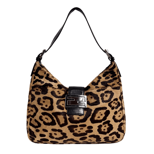 FENDI Leopard Print Pony Hair Hobo Shoulder Bag, in , Sold by HIVE PRELOVED - Shoulder Bags, ,