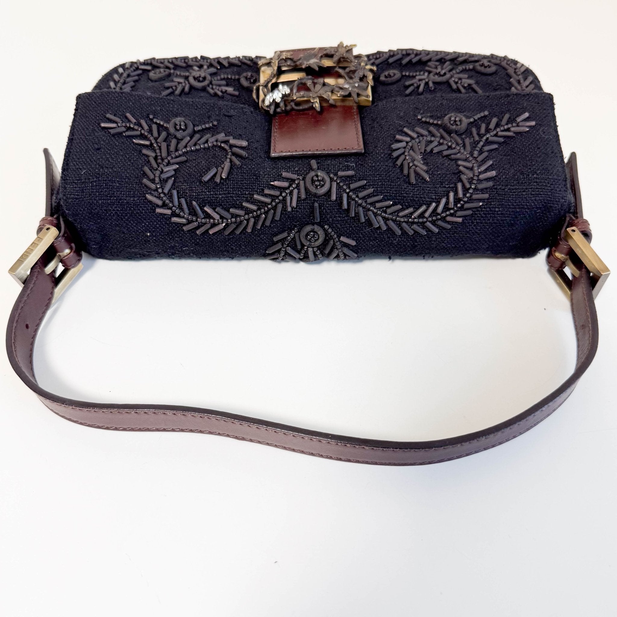 FENDI Limited Edition Baguette Black Beaded Shoulder Bag, in , Sold by HIVE PRELOVED - Shoulder Bags, ,