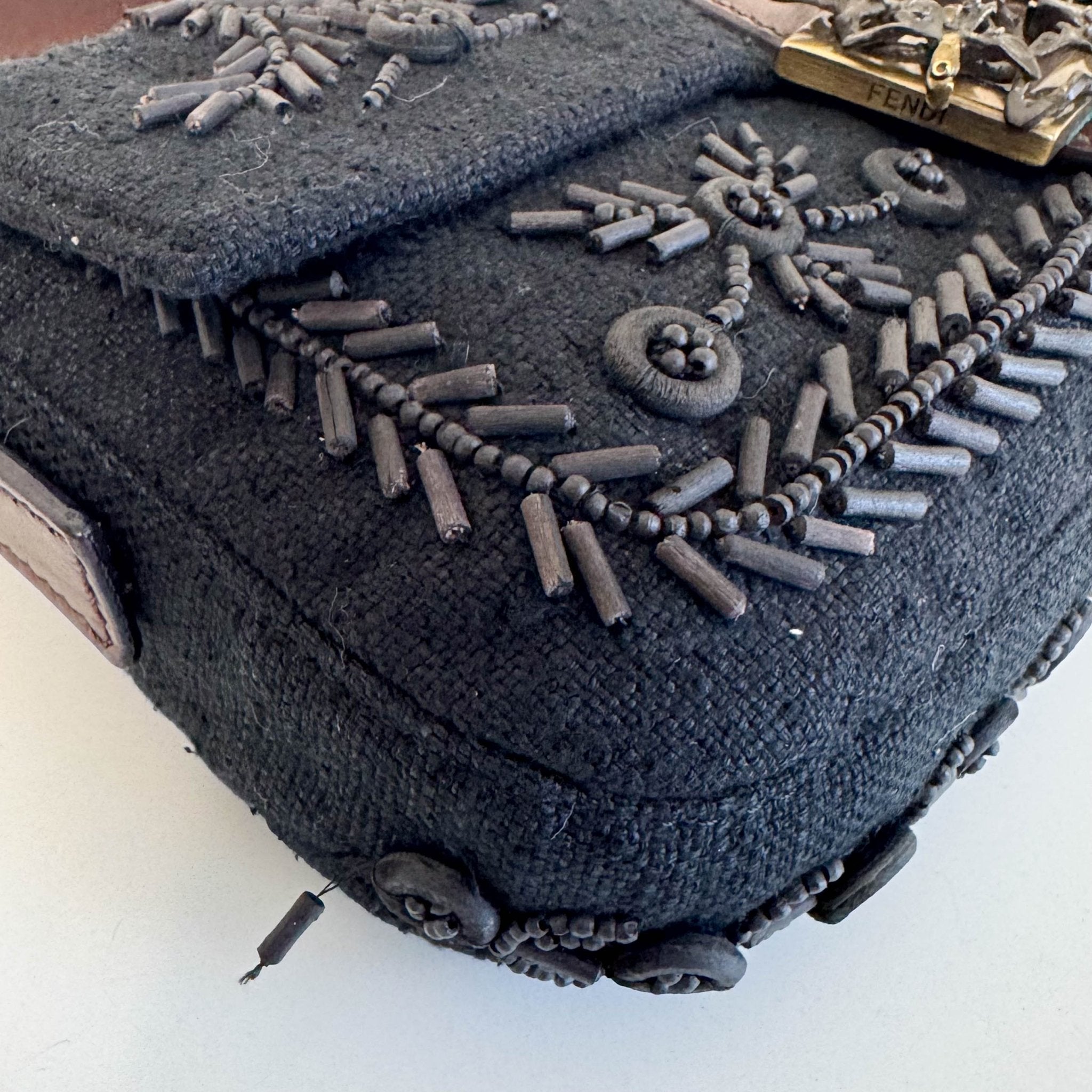 FENDI Limited Edition Baguette Black Beaded Shoulder Bag, in , Sold by HIVE PRELOVED - Shoulder Bags, ,