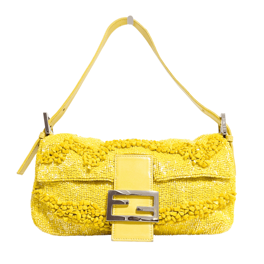 FENDI Limited Edition Baguette Yellow Beaded Shoulder Bag, in , Sold by HIVE PRELOVED - Shoulder Bags, ,