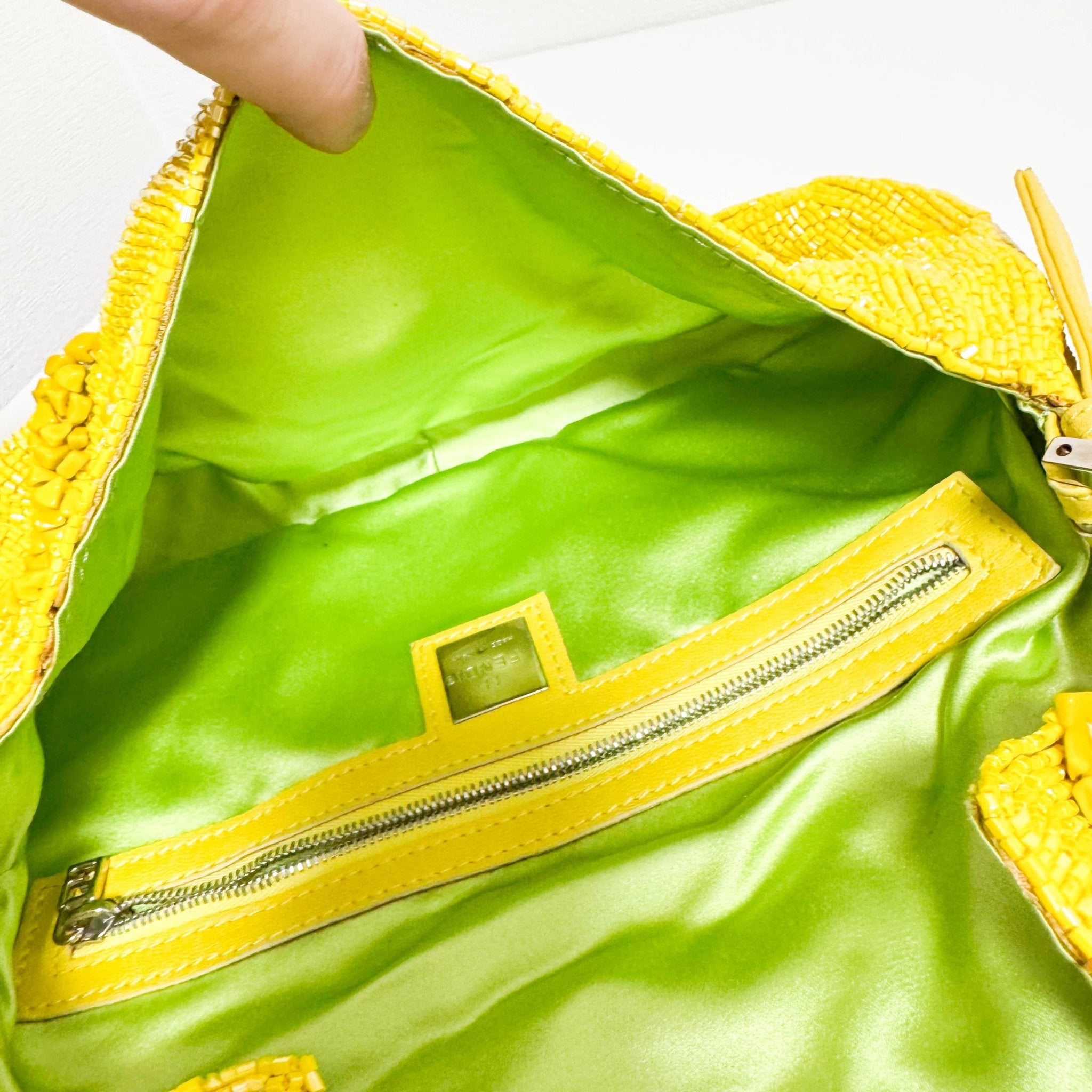 FENDI Limited Edition Baguette Yellow Beaded Shoulder Bag, in , Sold by HIVE PRELOVED - Shoulder Bags, ,