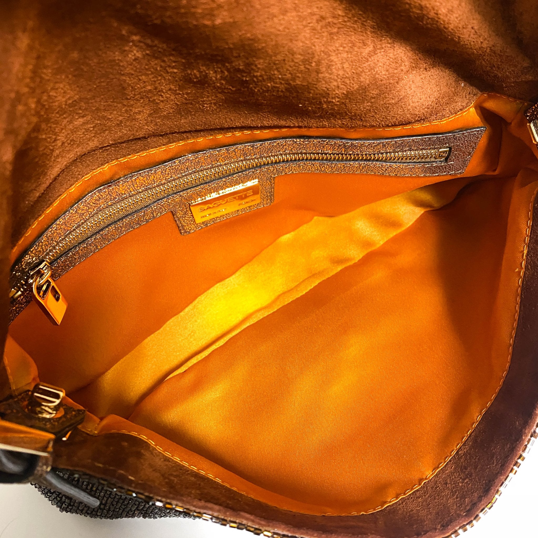 FENDI Limited Edition Bronze Beaded Baguette Shoulder Bag with Gold Hardware, in , Sold by HIVE PRELOVED - Shoulder Bags, ,