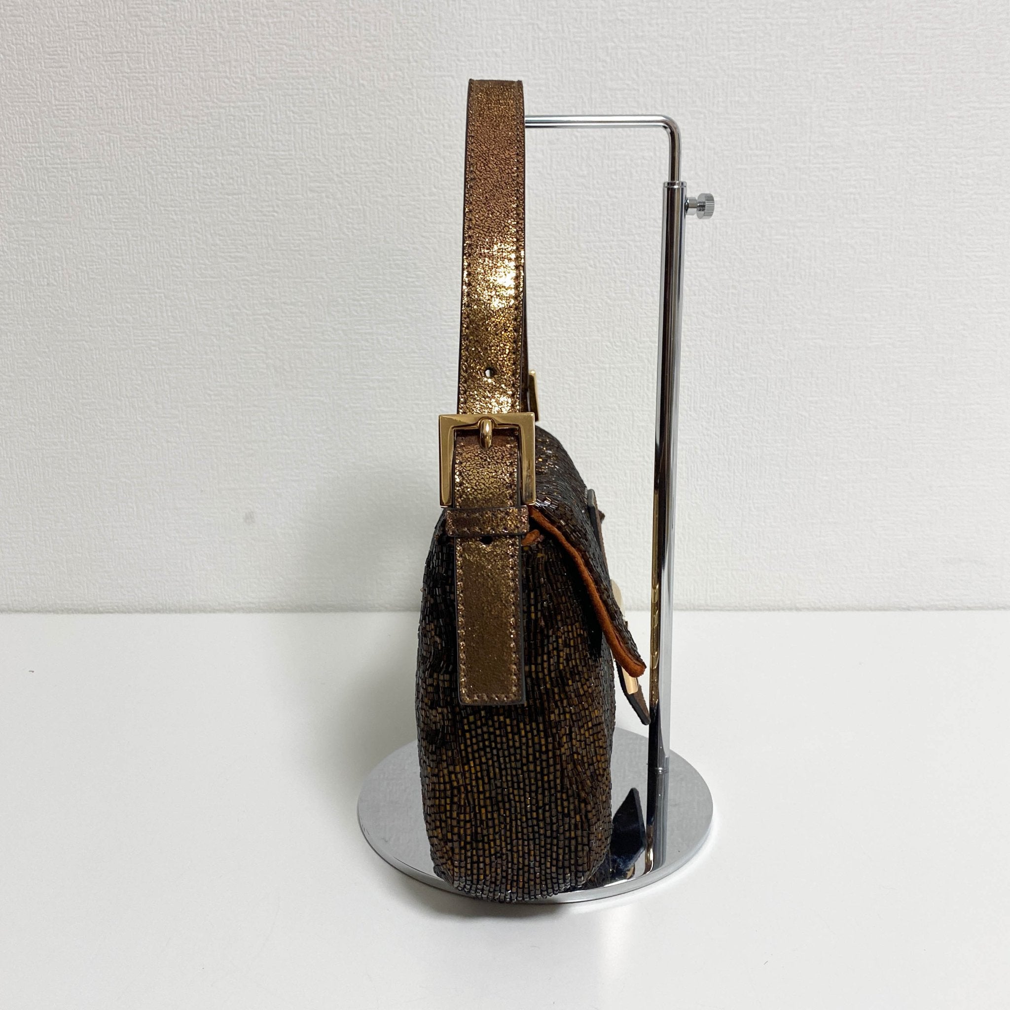 FENDI Limited Edition Bronze Beaded Baguette Shoulder Bag with Gold Hardware, in , Sold by HIVE PRELOVED - Shoulder Bags, ,