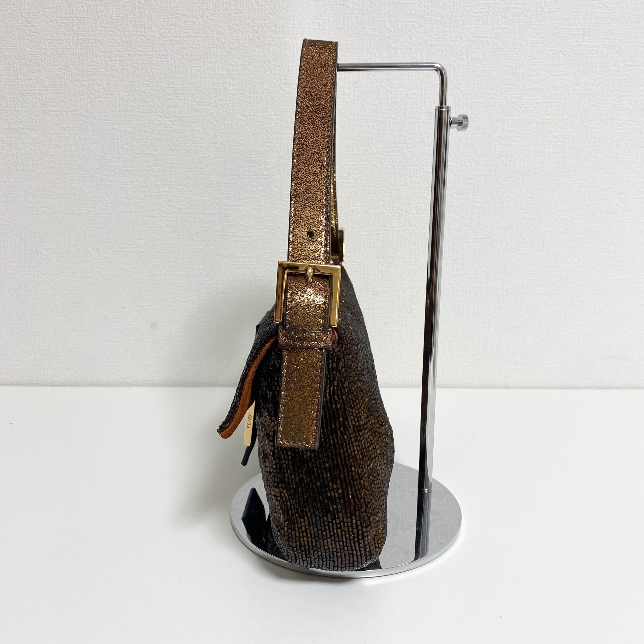 FENDI Limited Edition Bronze Beaded Baguette Shoulder Bag with Gold Hardware, in , Sold by HIVE PRELOVED - Shoulder Bags, ,