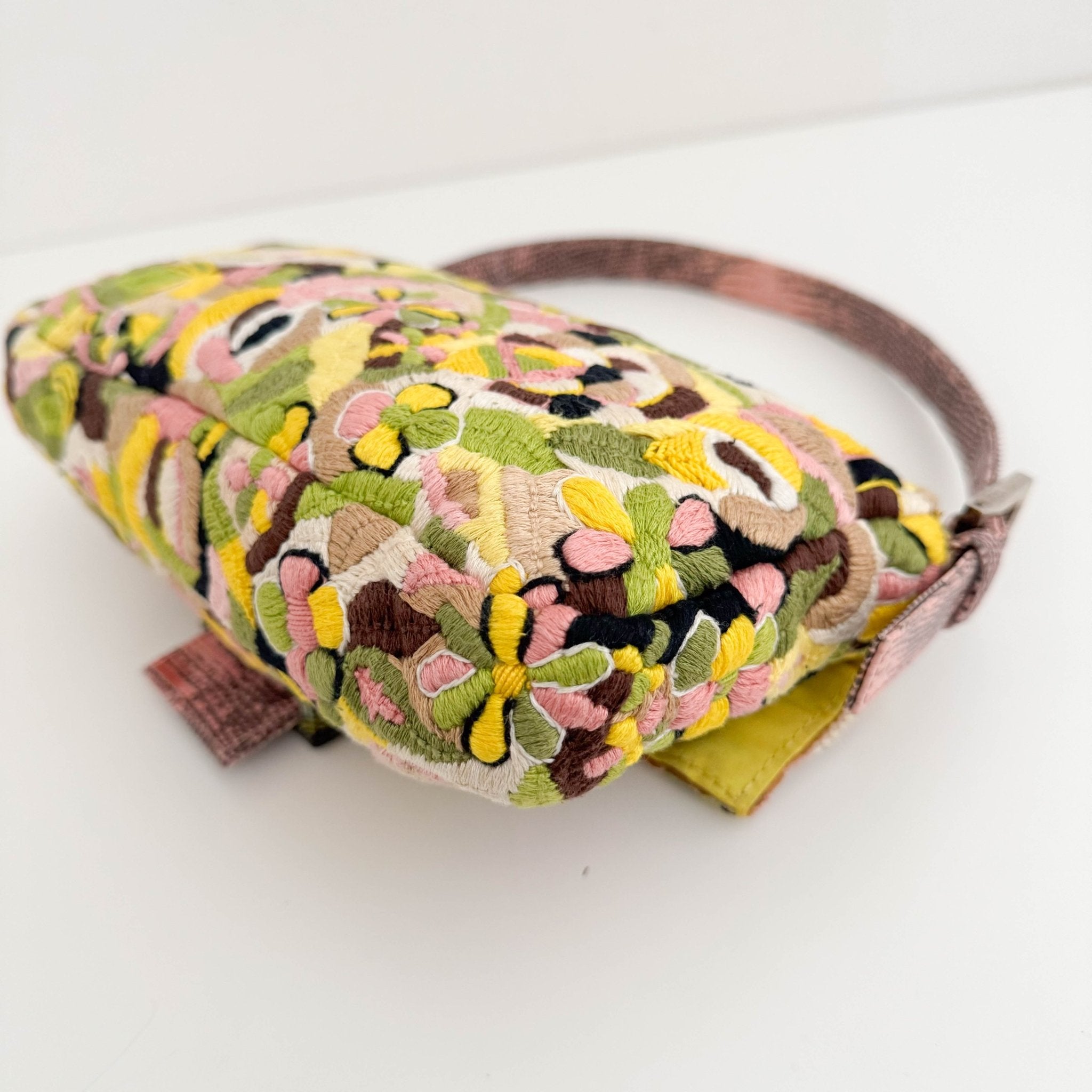 FENDI Limited Edition Pink and Green Multicolor Embroidered Baguette, in , Sold by HIVE PRELOVED - Shoulder Bags, ,