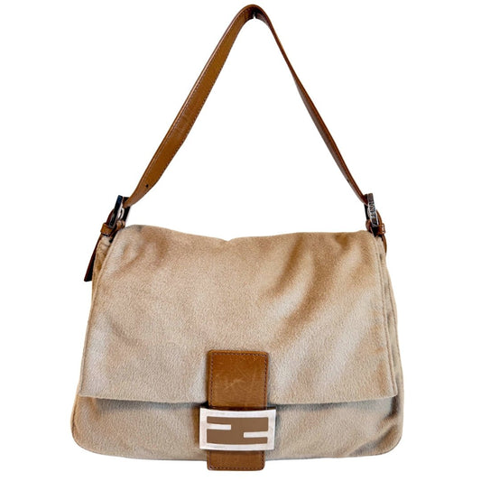 FENDI Mamma Baguette Beige Cashmere Wool Shoulder Bag, in , Sold by HIVE PRELOVED - Shoulder Bags, ,