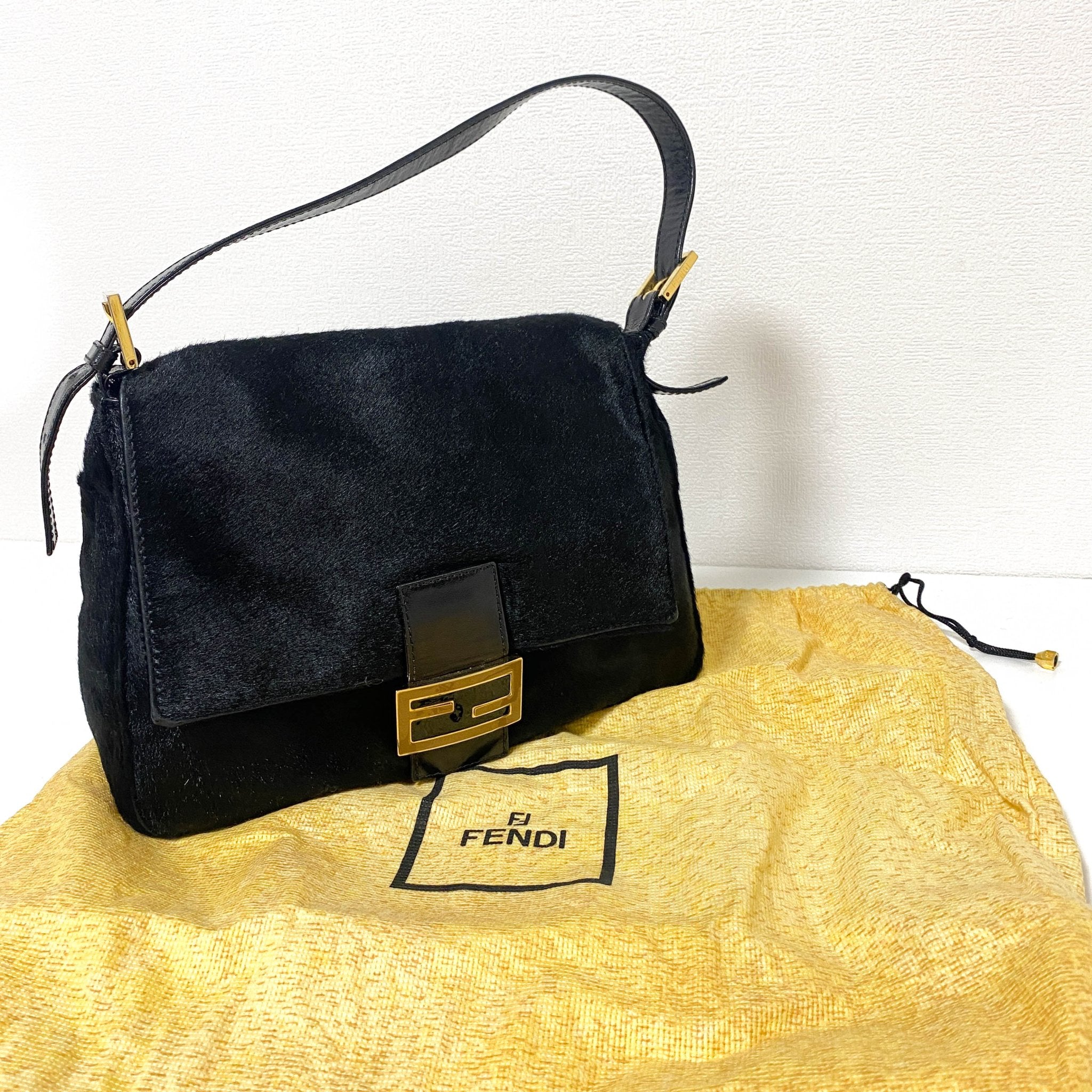 FENDI Mamma Baguette Black Pony Hair, in , Sold by HIVE PRELOVED - Shoulder Bags, ,